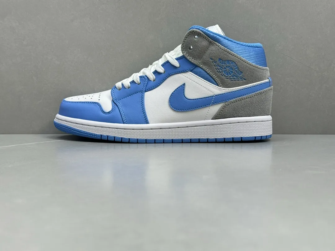 DailyWear Nike Air Jordan 1 Mid UNC White Blue – Authentic Version, Rep Shoes & Replica Nikes, Sizes 36-46 Including Half Sizes 1234