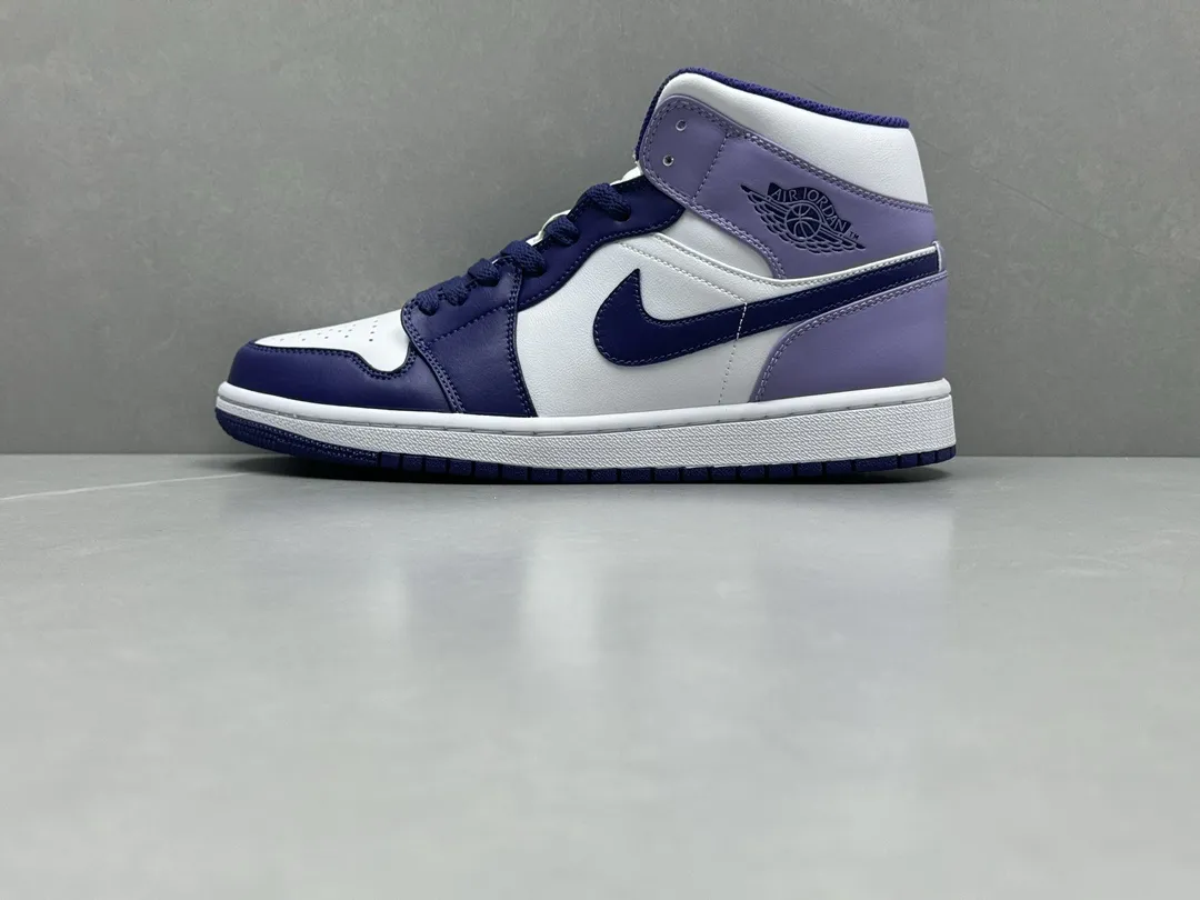 Chic Nike Air Jordan 1 Mid ‘White Purple’ – Authentic Version, Rep Shoes & Replica Nike Sneakers, Sizes 36-46 Including Half Sizes 1202
