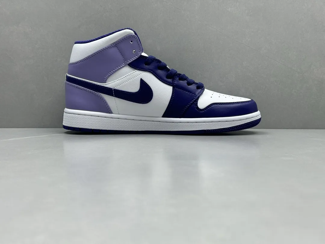 Chic Nike Air Jordan 1 Mid ‘White Purple’ – Authentic Version, Rep Shoes & Replica Nike Sneakers, Sizes 36-46 Including Half Sizes 1202