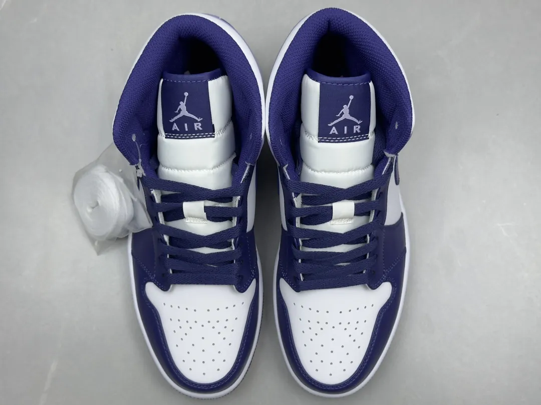 Chic Nike Air Jordan 1 Mid ‘White Purple’ – Authentic Version, Rep Shoes & Replica Nike Sneakers, Sizes 36-46 Including Half Sizes 1202
