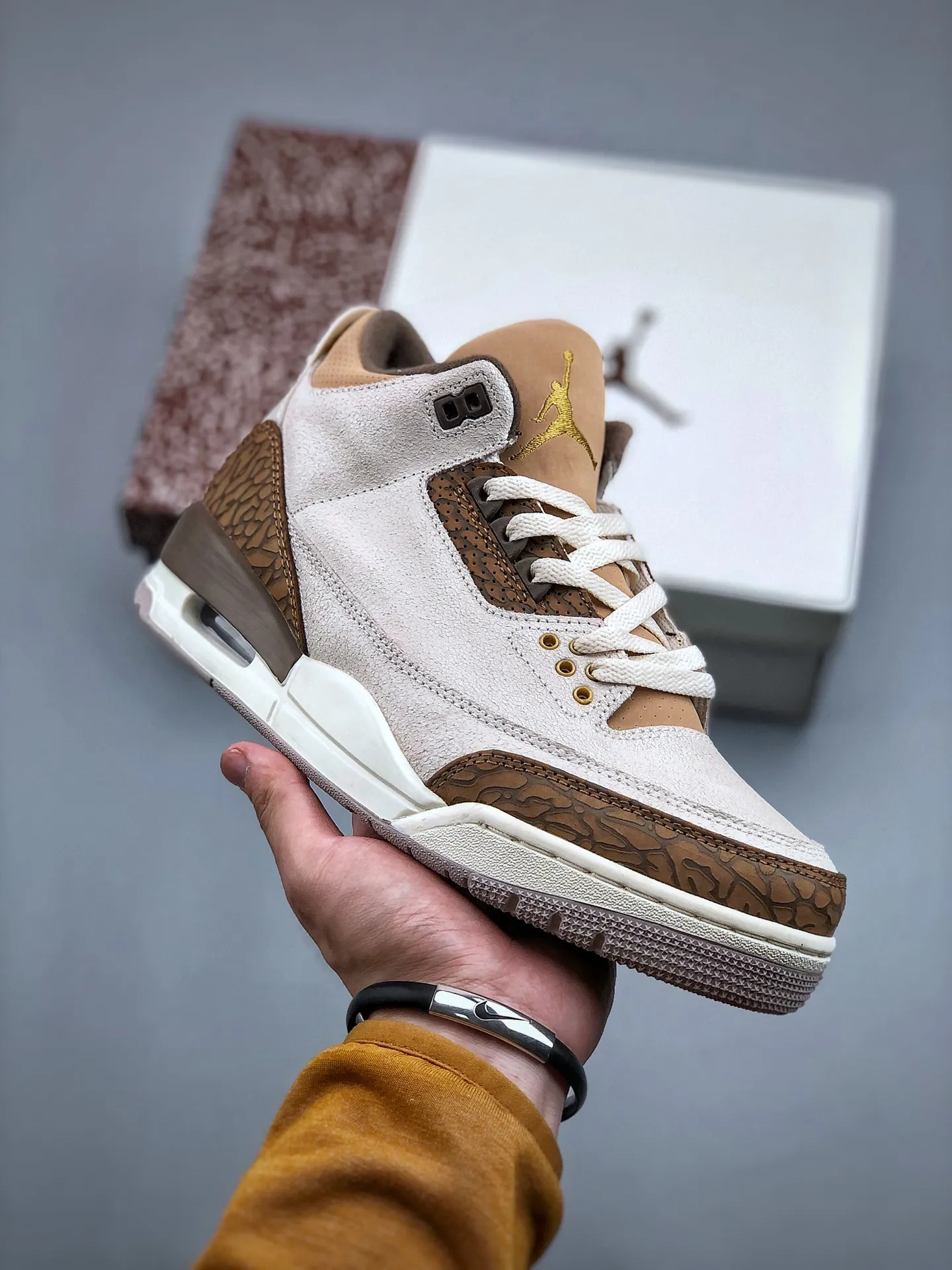 Vibrant Nike Air Jordan 3 “Palomino” – Light Grey Brown High-Top Rep Shoes & Replica Sneakers 1189