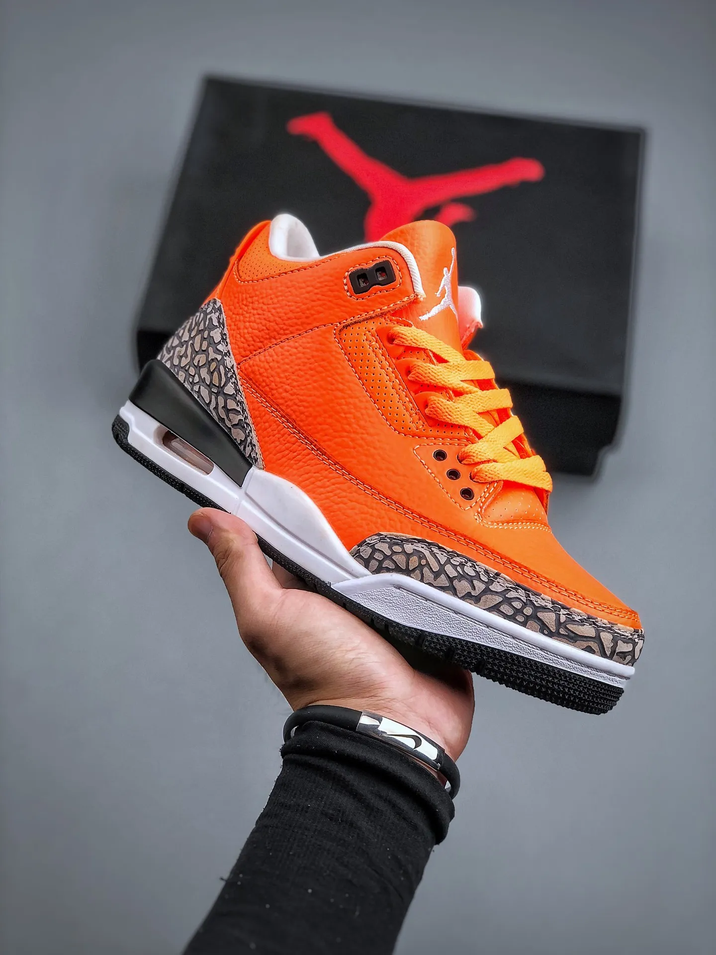 TechFriendly Nike Air Jordan 3 Retro ‘Sun Orange Grey’ – Men’s Basketball Shoes, Mid-Top, Retro Style, Replica Sneakers, Sizes 40-47.5 (Half Sizes 1184