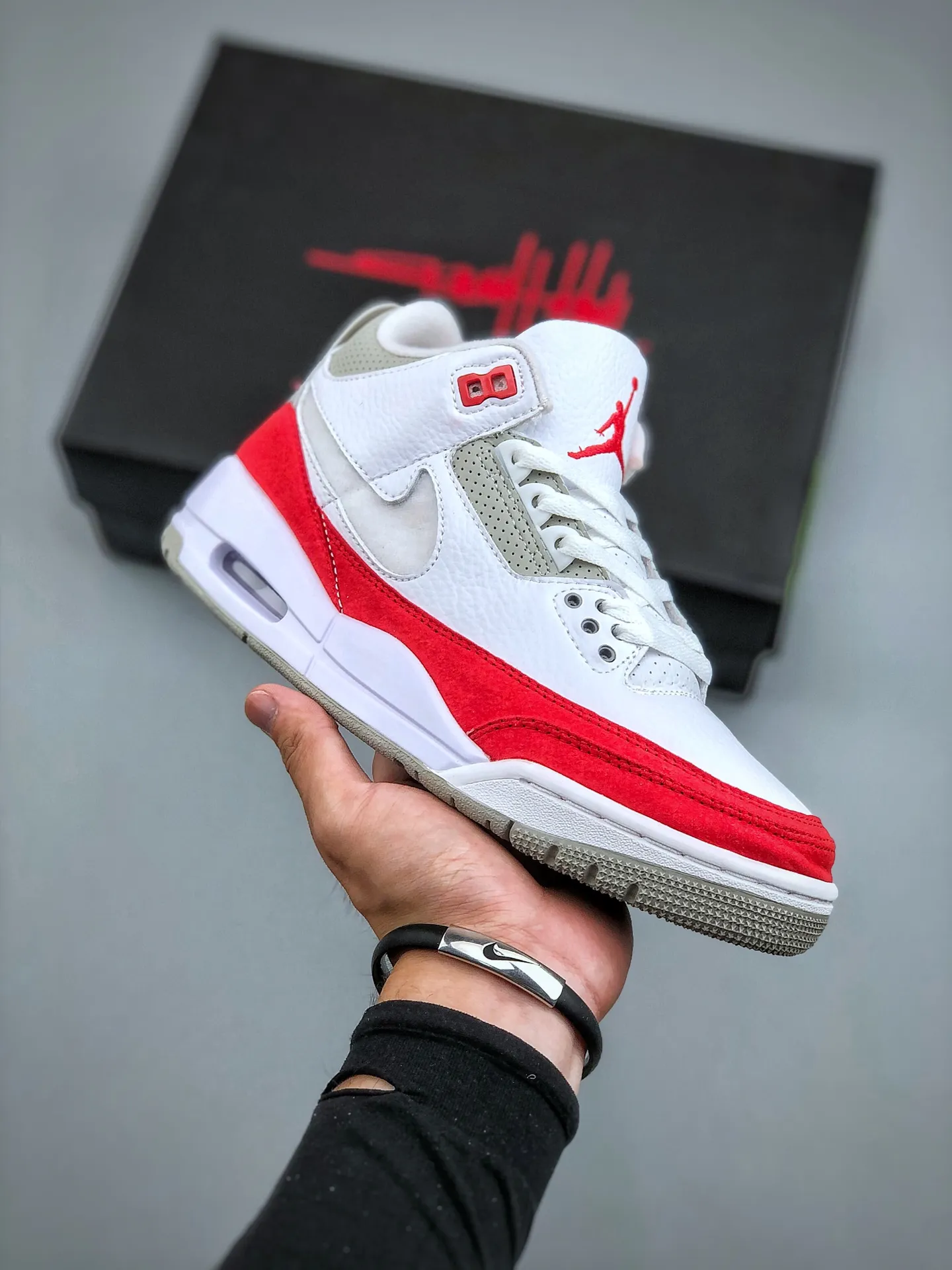 Nike Air Jordan 3 Retro ‘White Red’ –  Rep Shoes, Men’s Replica Sneakers, Sizes 35.5-47. Classic 1188