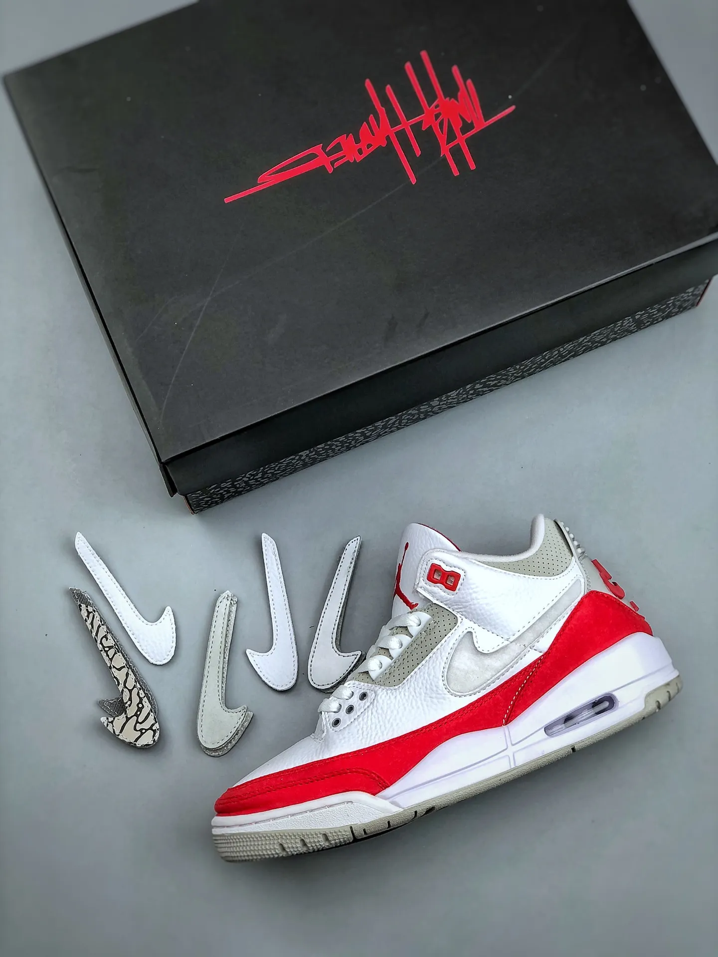Nike Air Jordan 3 Retro ‘White Red’ –  Rep Shoes, Men’s Replica Sneakers, Sizes 35.5-47. Classic 1188