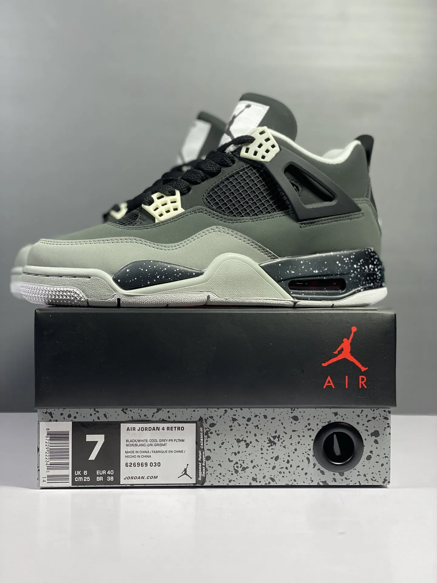 Nike Air Jordan 4 Retro ‘Black Fear’ – Men’s Basketball Shoes – Black White – High Quality Rep Shoes in Various Sizes SportInspired 1156