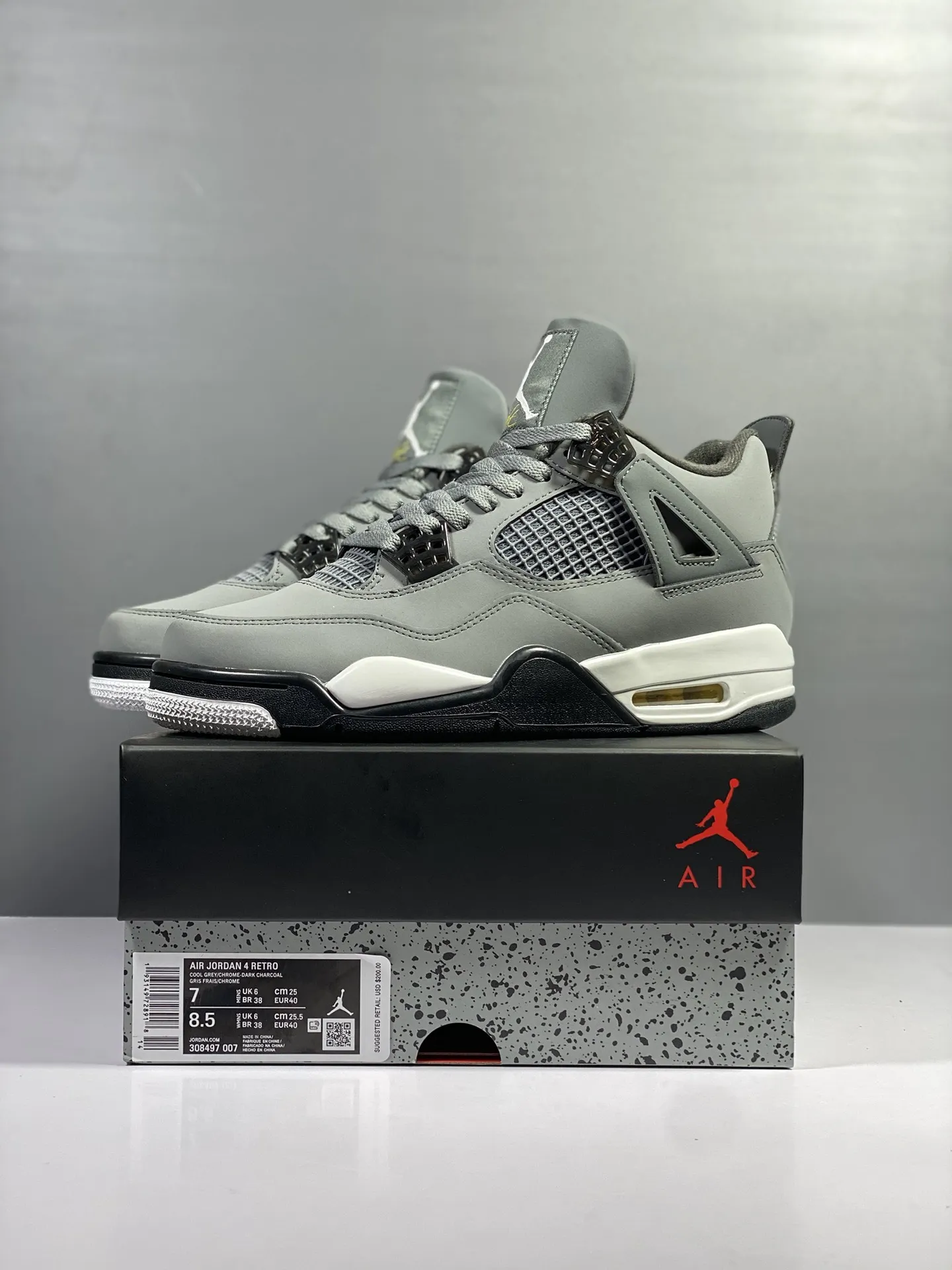 Chic Nike Air Jordan 4 Retro Cool Grey Mouse Grey – Authentic Men’s Basketball Shoes with High Quality Rep Shoes Design 1166