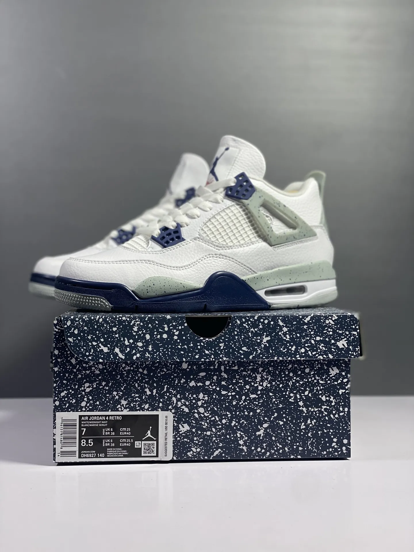 NewStyle Nike Air Jordan 4 Retro Midnight Navy White –  Rep Shoes & High Quality Replica Nikes 1168