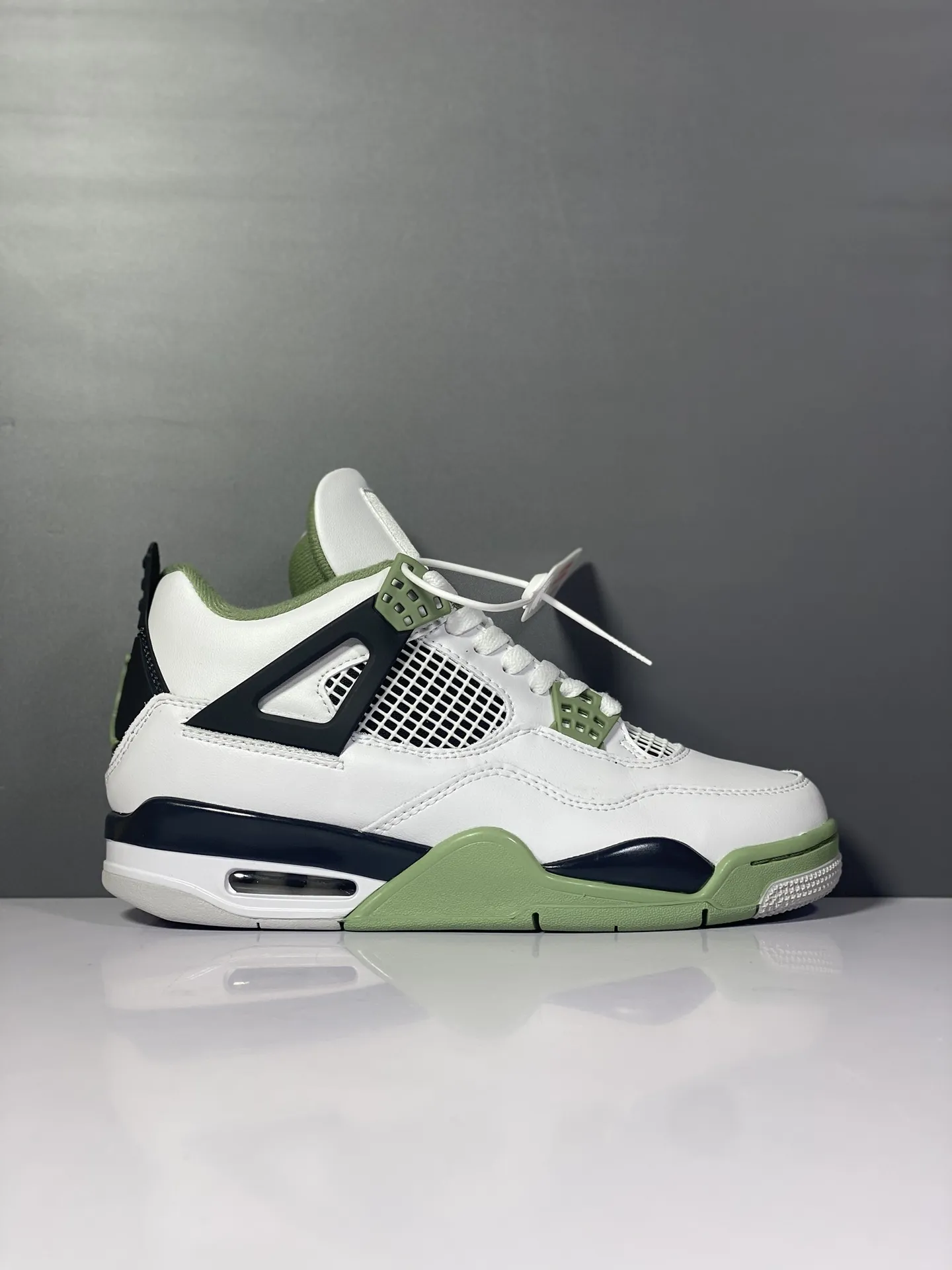 TravelReady Nike Air Jordan 4 Retro “Oil Green” – White Green Black – AQ9129-103 – High Quality Rep Shoes & Nike Replica Sneakers 1148