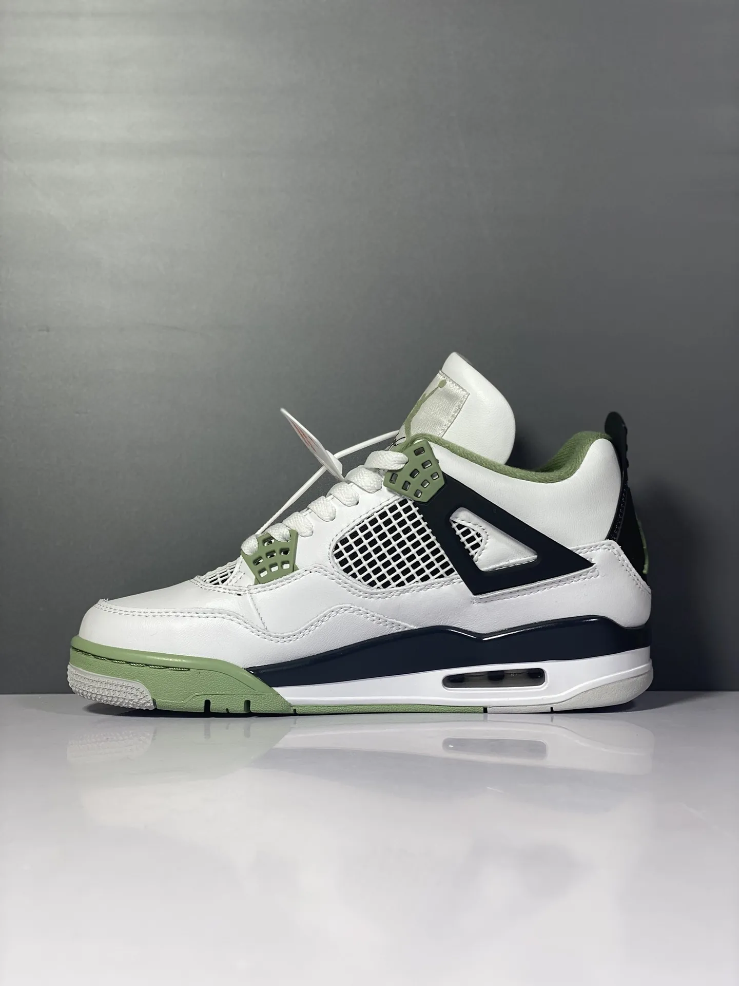 TravelReady Nike Air Jordan 4 Retro “Oil Green” – White Green Black – AQ9129-103 – High Quality Rep Shoes & Nike Replica Sneakers 1148