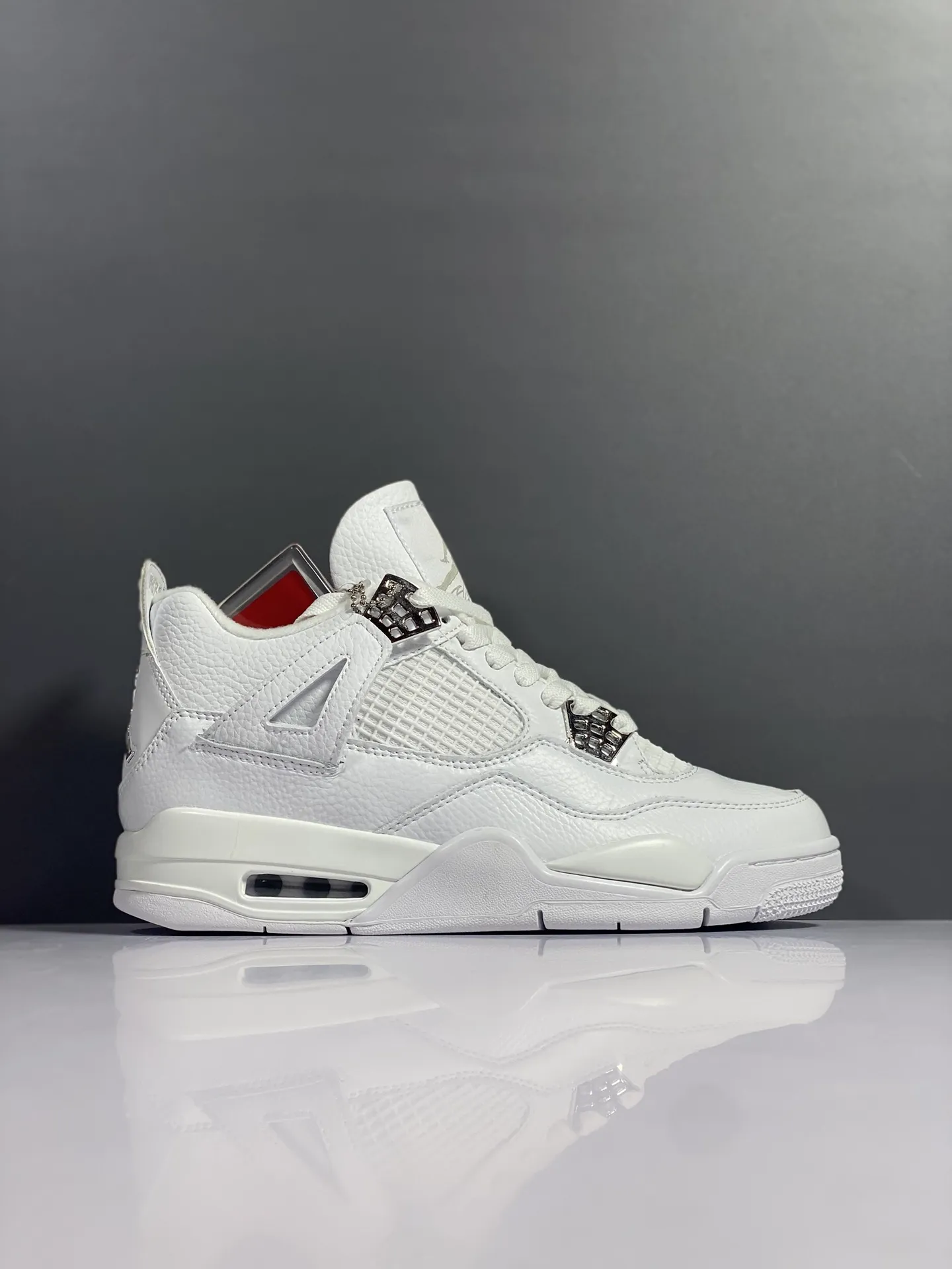 Nike Air Jordan 4 Retro Pure White Silver Buckle – AJ4 Retro Style, High Quality Rep Shoes, Multiple Sizes SoftTouch 1169