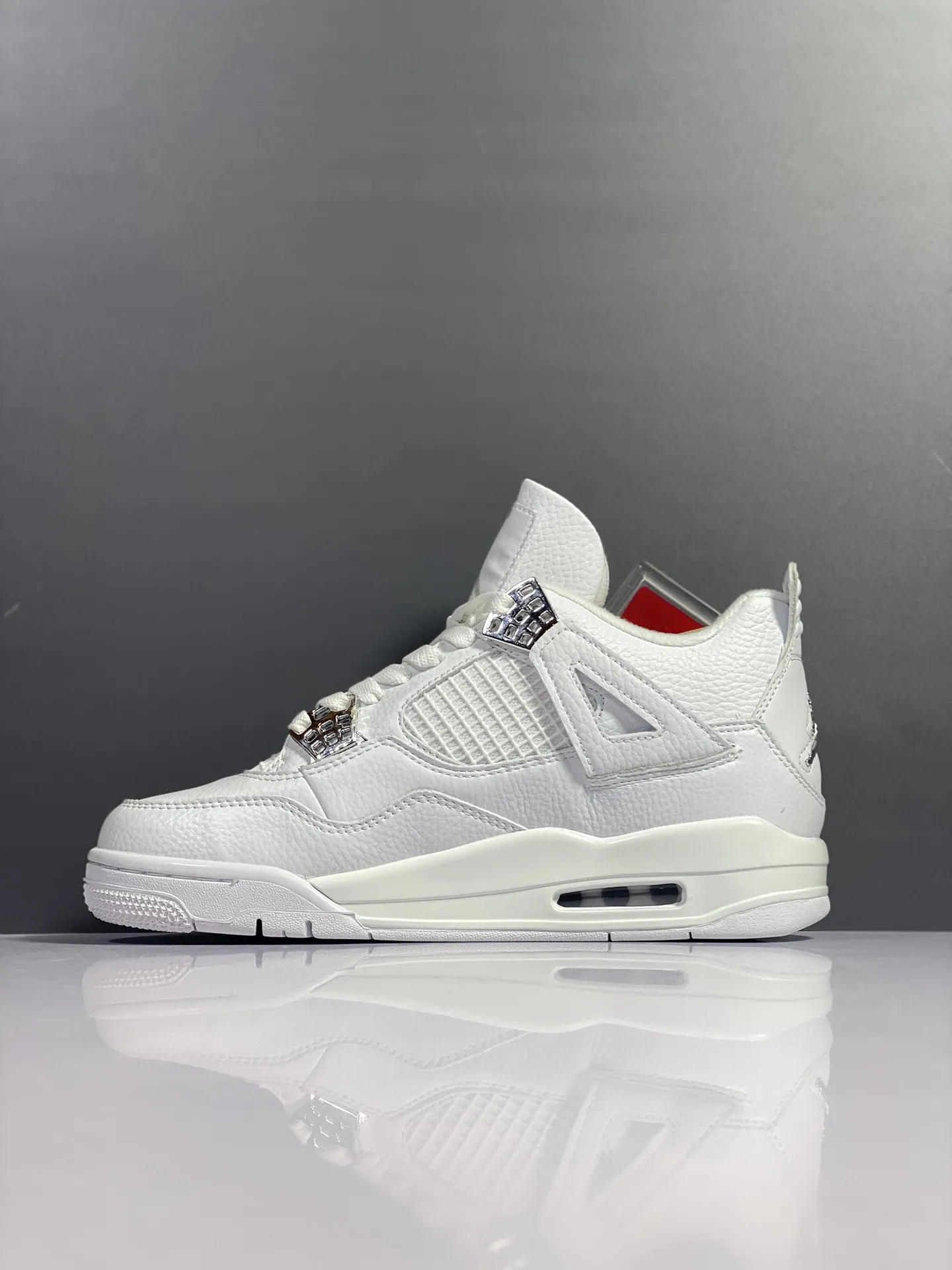 Nike Air Jordan 4 Retro Pure White Silver Buckle – AJ4 Retro Style, High Quality Rep Shoes, Multiple Sizes SoftTouch 1169