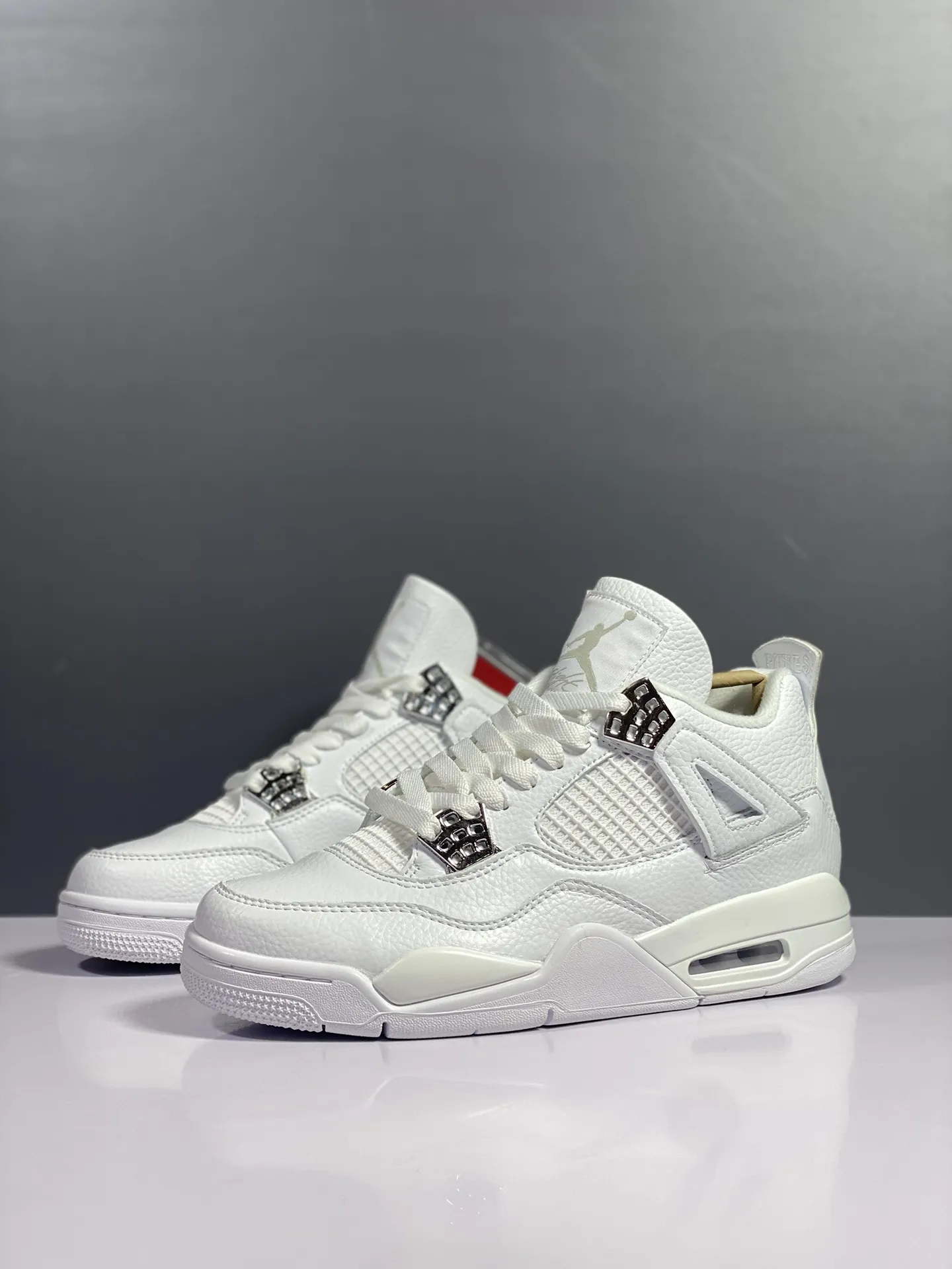 Nike Air Jordan 4 Retro Pure White Silver Buckle – AJ4 Retro Style, High Quality Rep Shoes, Multiple Sizes SoftTouch 1169