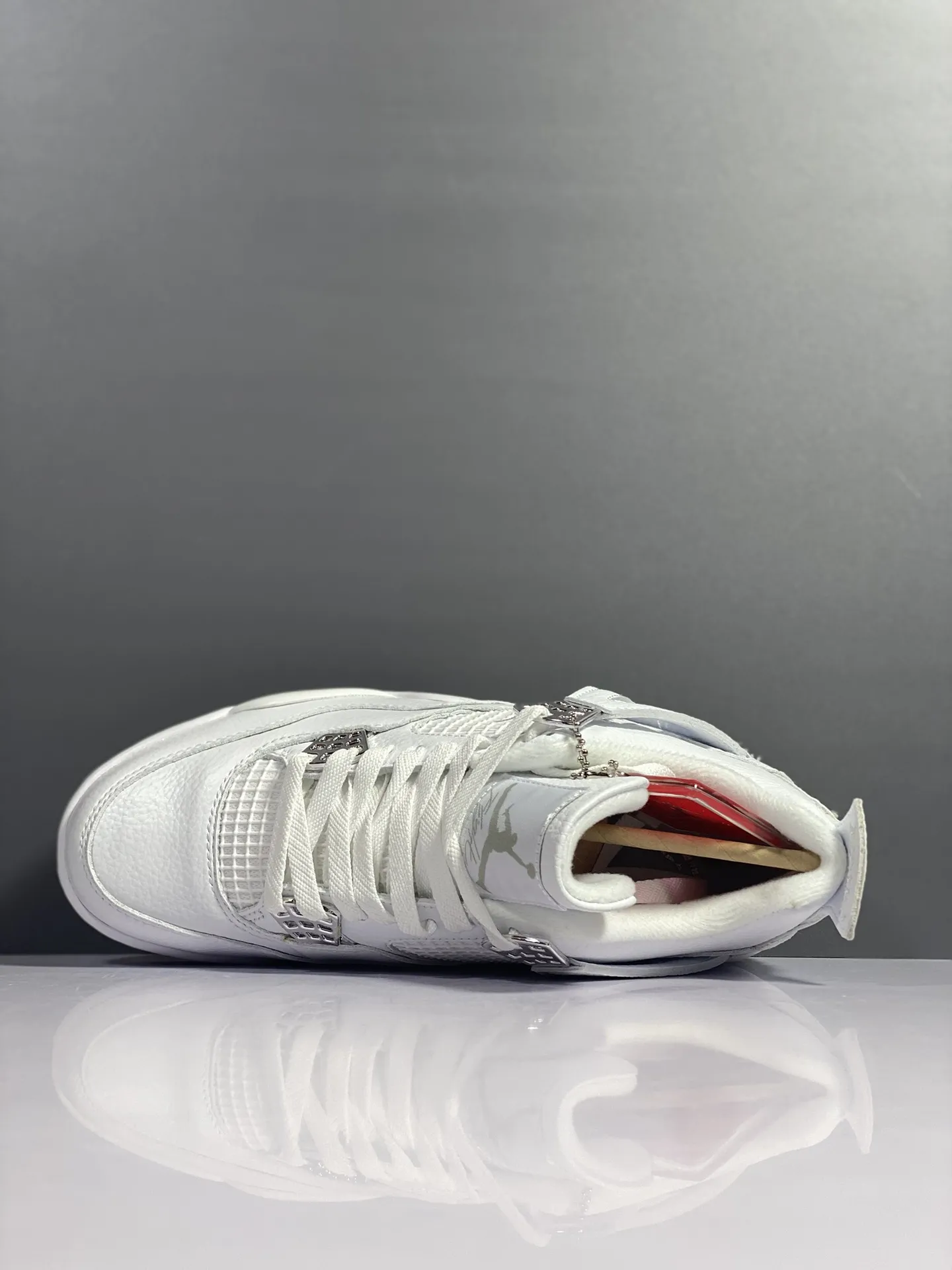 Nike Air Jordan 4 Retro Pure White Silver Buckle – AJ4 Retro Style, High Quality Rep Shoes, Multiple Sizes SoftTouch 1169
