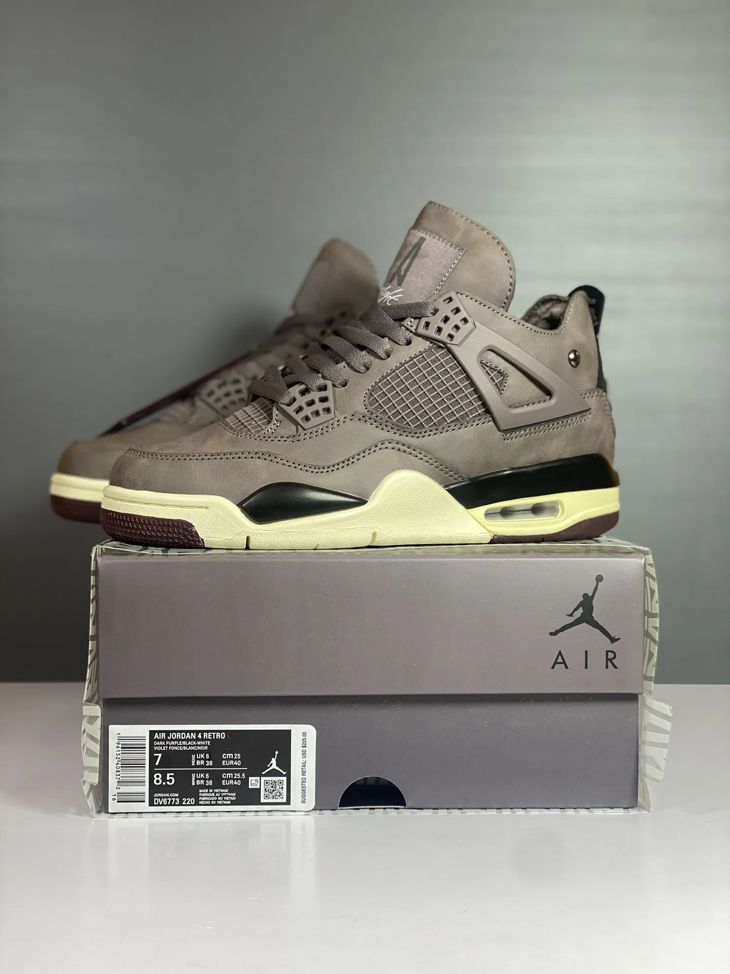 Comfortable Nike Air Jordan 4 Retro SP “Violet Ore” – Violet Ore Burgundy Purple – High Top Rep Shoes with High Quality 1174