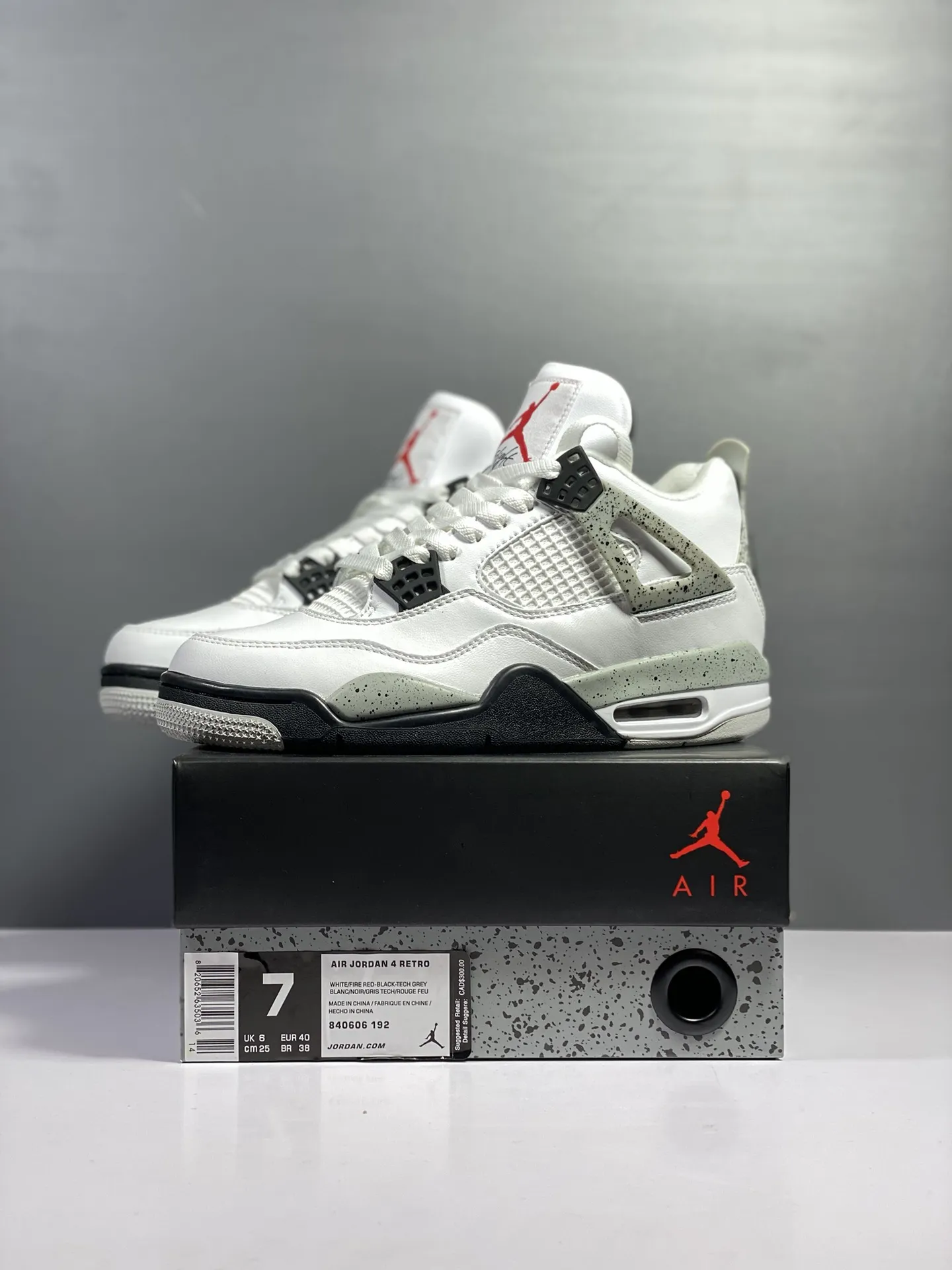Practical Nike Air Jordan 4 Retro White Cement – Authentic AJ4 Style with High Quality Replica Shoes, Multiple Sizes Available 1161