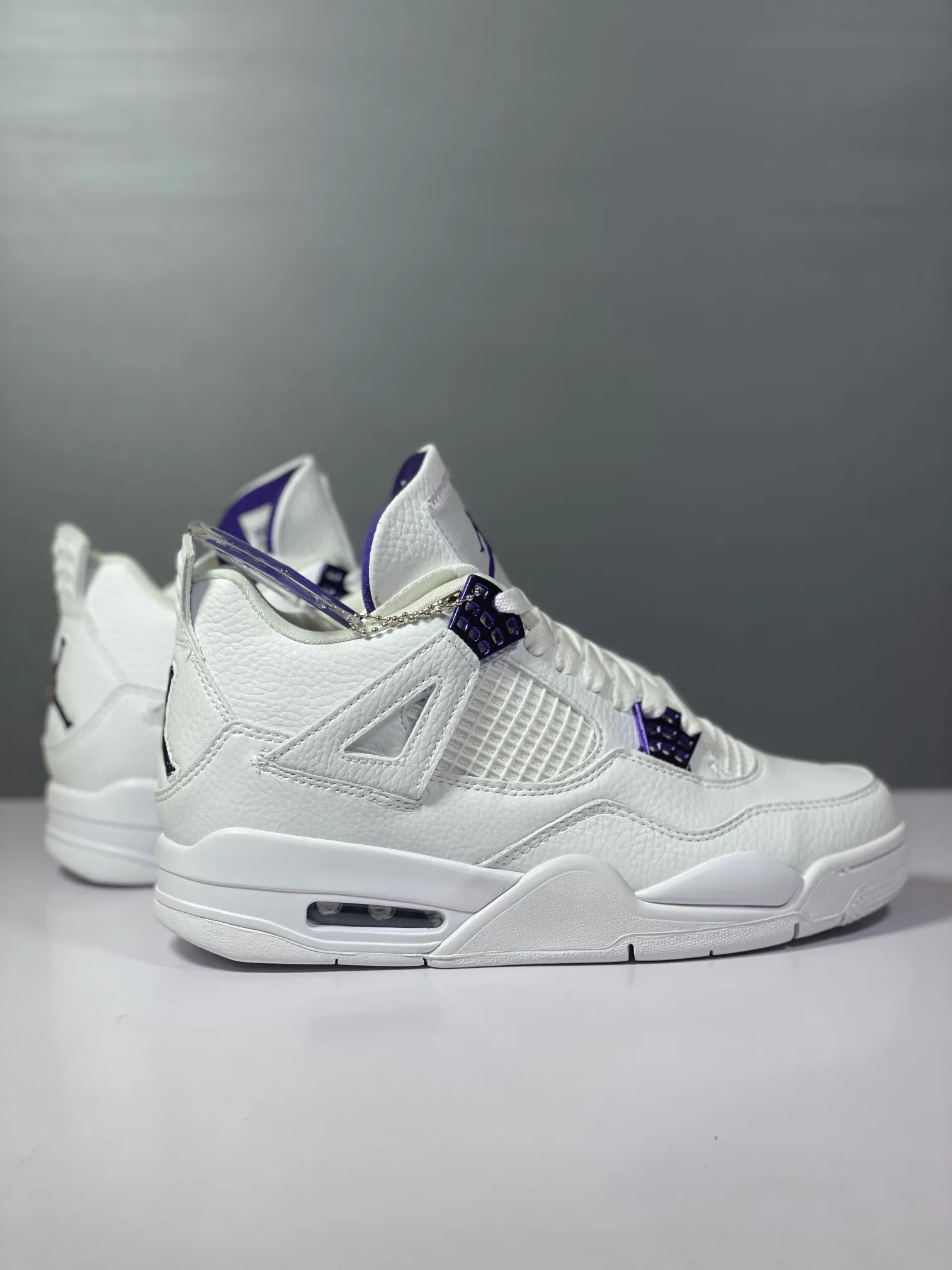 Resilient Nike Air Jordan 4 Retro White Purple AJ4 – Authentic Style with High Quality Replica Shoes, Multiple Sizes Available 1150