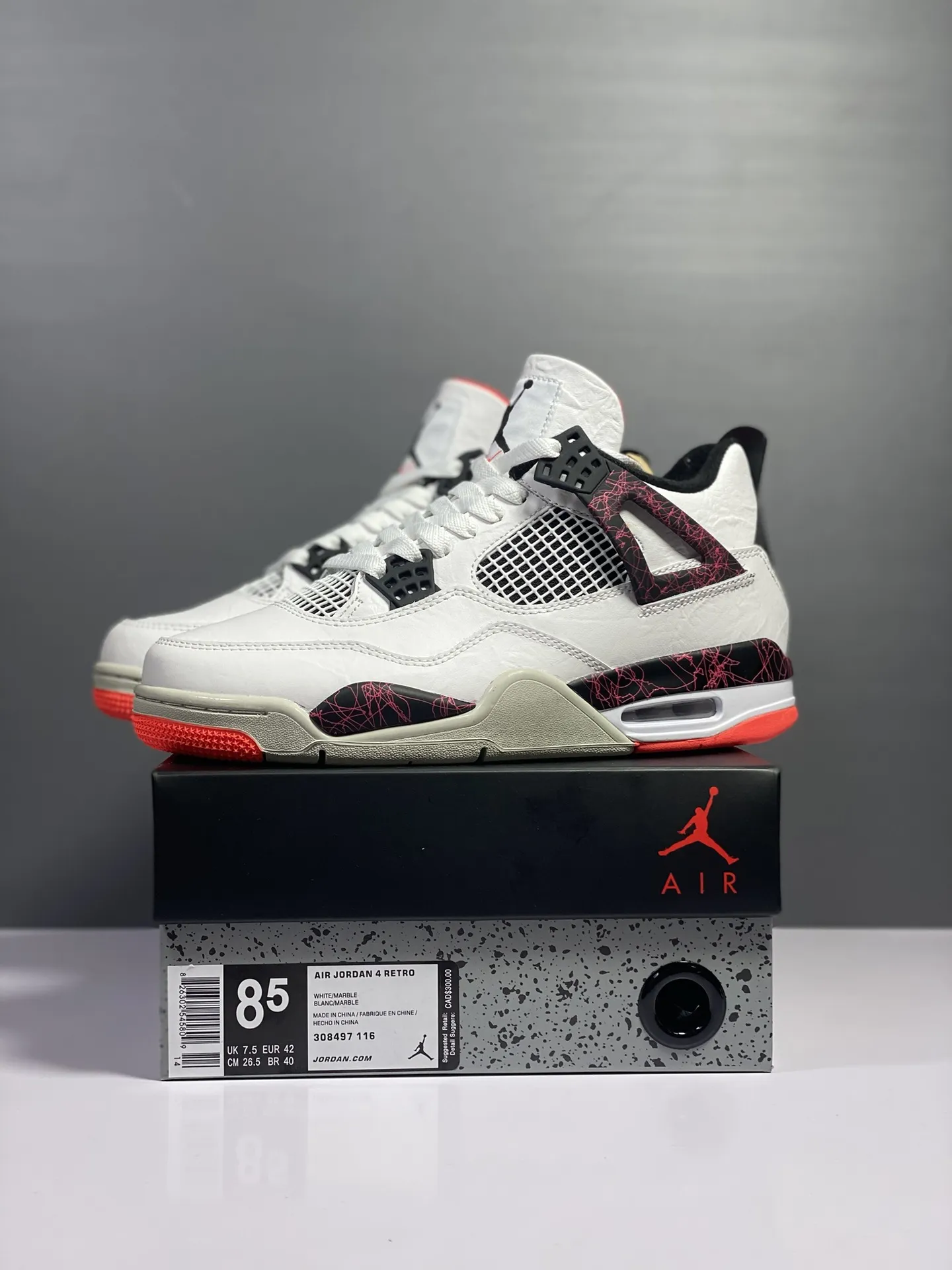 Nike Air Jordan 4 Retro White Red Black Lava – Authentic Style Rep Shoes with  High Quality Replica Design Bright 1171