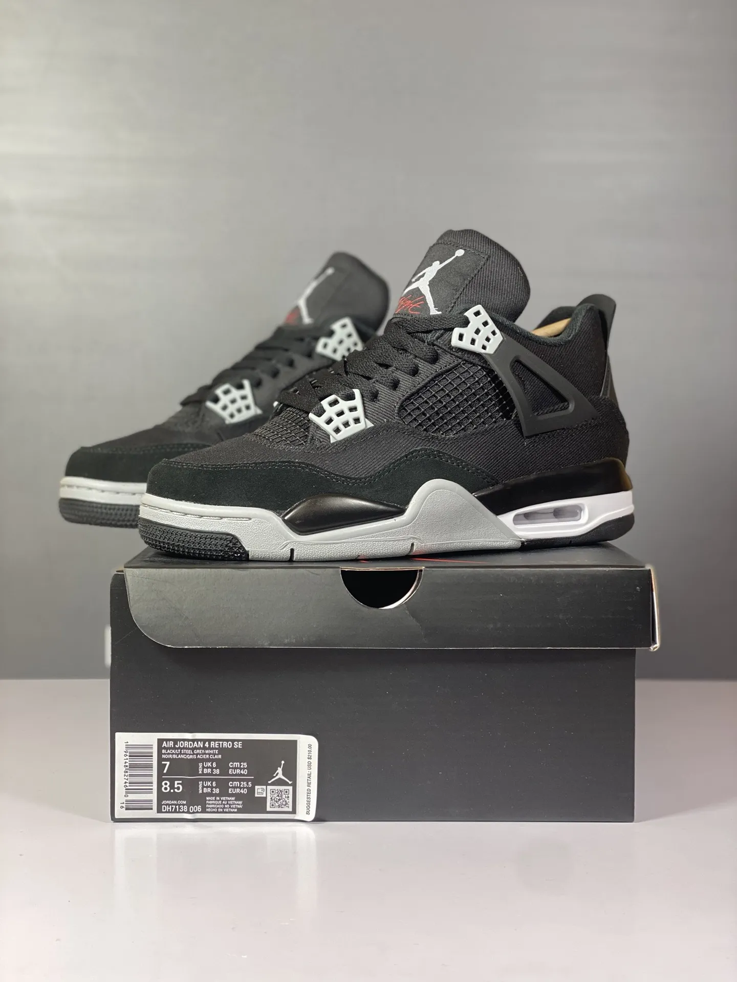 Nike Air Jordan 4 SE “Black Canvas” – Authentic Black Basketball Rep Shoes with High Quality Replica Design WaterResistant 1154
