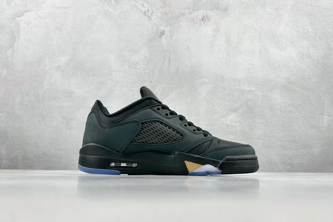 Resilient Nike Air Jordan 5 Retro Black Gold Low-Top Sneakers – High Quality Rep Shoes DJ1094- 1130