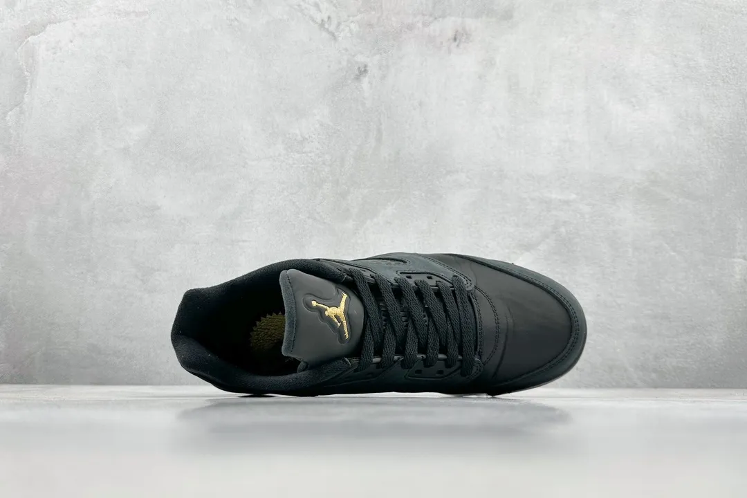 Resilient Nike Air Jordan 5 Retro Black Gold Low-Top Sneakers – High Quality Rep Shoes DJ1094- 1130