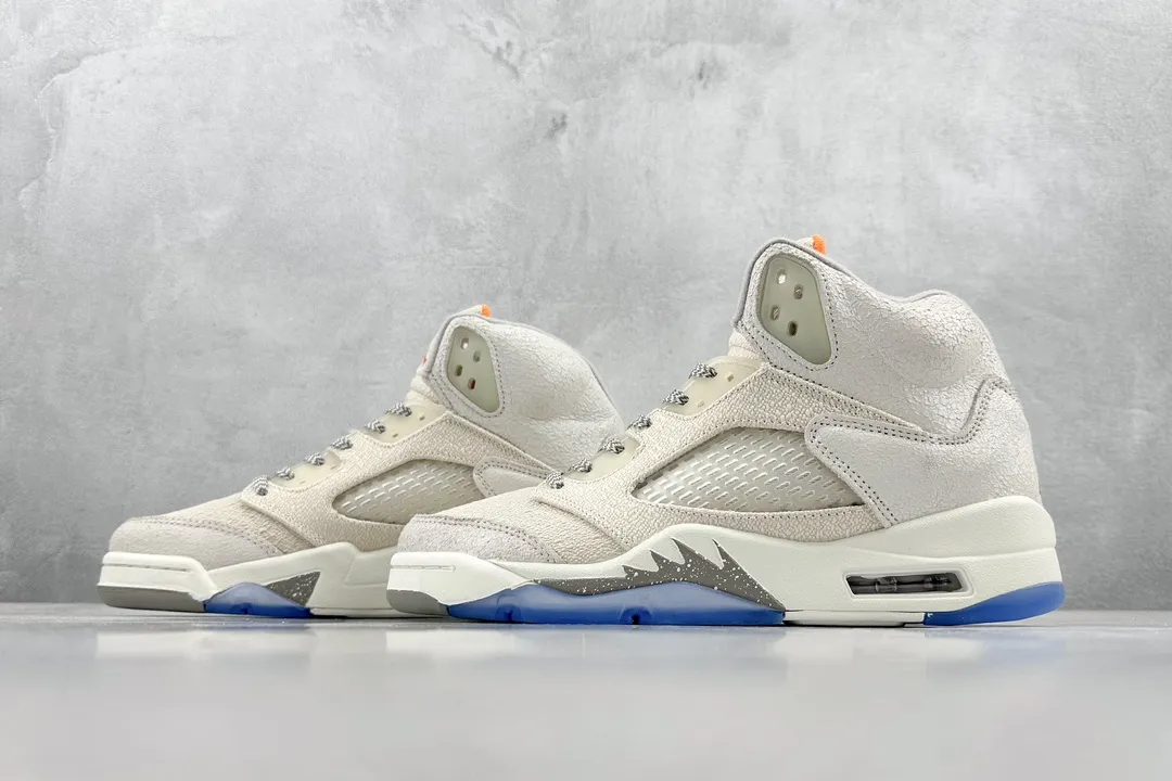 ZeroBulk Nike Air Jordan 5 Retro Light Grey High-Top Sneakers – High Quality Replica Shoes, Style: FD9222- 1123