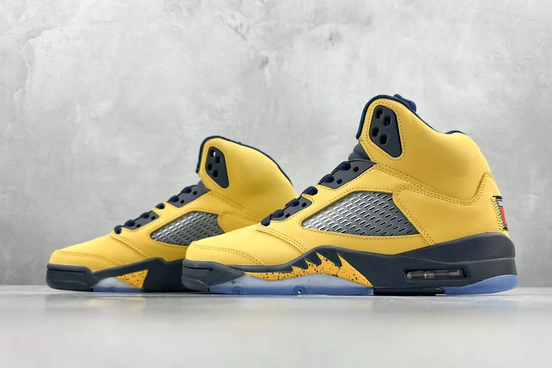Nike Air Jordan 5 Retro Michigan Yellow Basketball Shoes – High Quality Replica Shoes CQ9541- Breathable 1117