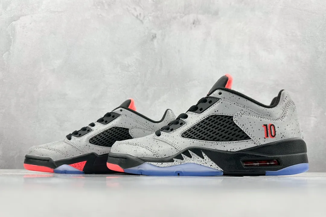 Nike Air Jordan 5 Retro Neymar – Wolf Grey Black Red High Quality Replica Basketball Shoes Versatile 1128