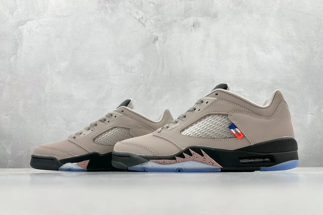 Upgraded Nike Air Jordan 5 Retro PSG – Light Grey Black Blue – Low Top Rep Shoes with  High Quality Replica Design 1131