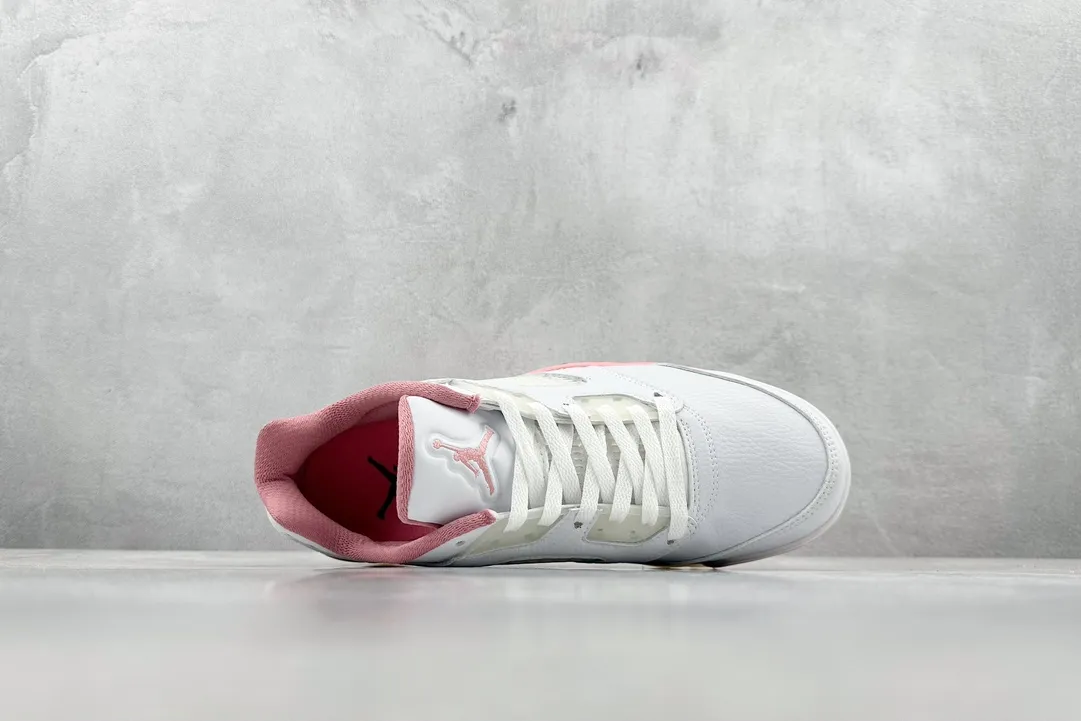 Neat Nike Air Jordan 5 Retro White Pink Low Top Sneakers – High Quality Replica Shoes DX4390- 1126