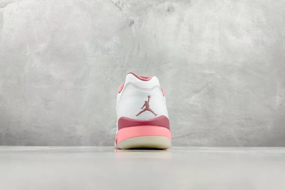 Neat Nike Air Jordan 5 Retro White Pink Low Top Sneakers – High Quality Replica Shoes DX4390- 1126