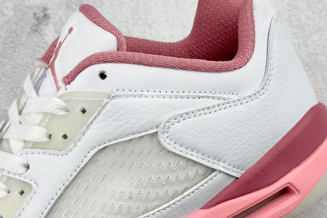 Neat Nike Air Jordan 5 Retro White Pink Low Top Sneakers – High Quality Replica Shoes DX4390- 1126