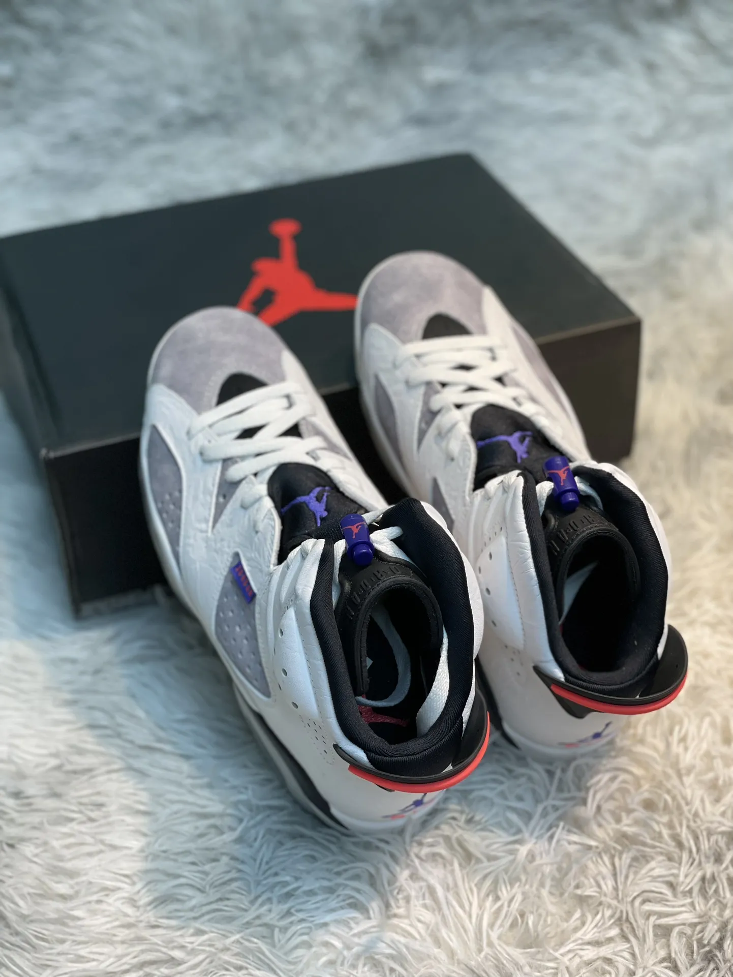 Breathable Nike Air Jordan 6 Flint – White Purple Grey – High Top Rep Shoes with High Quality Replica Design 1103
