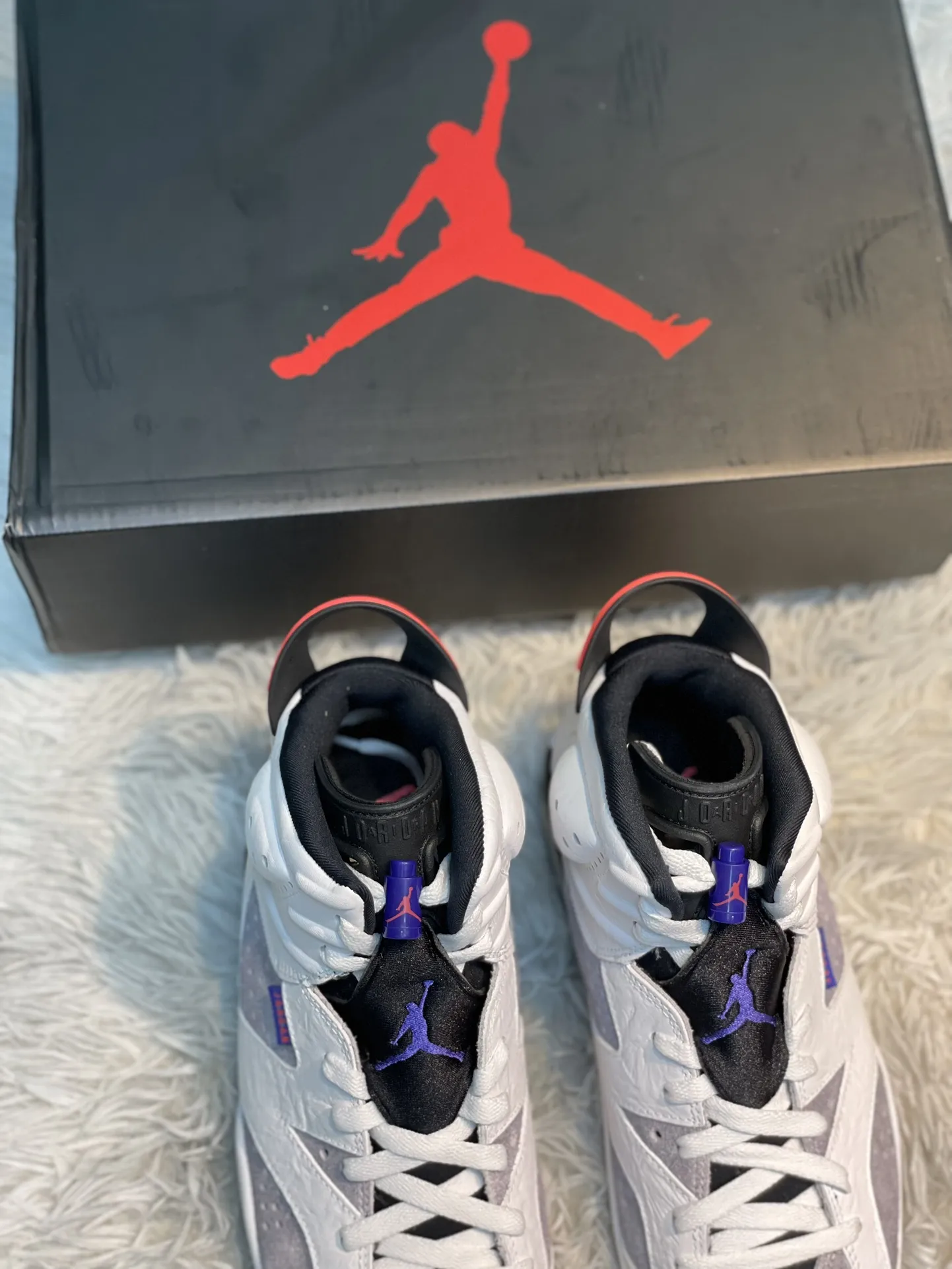 Breathable Nike Air Jordan 6 Flint – White Purple Grey – High Top Rep Shoes with High Quality Replica Design 1103