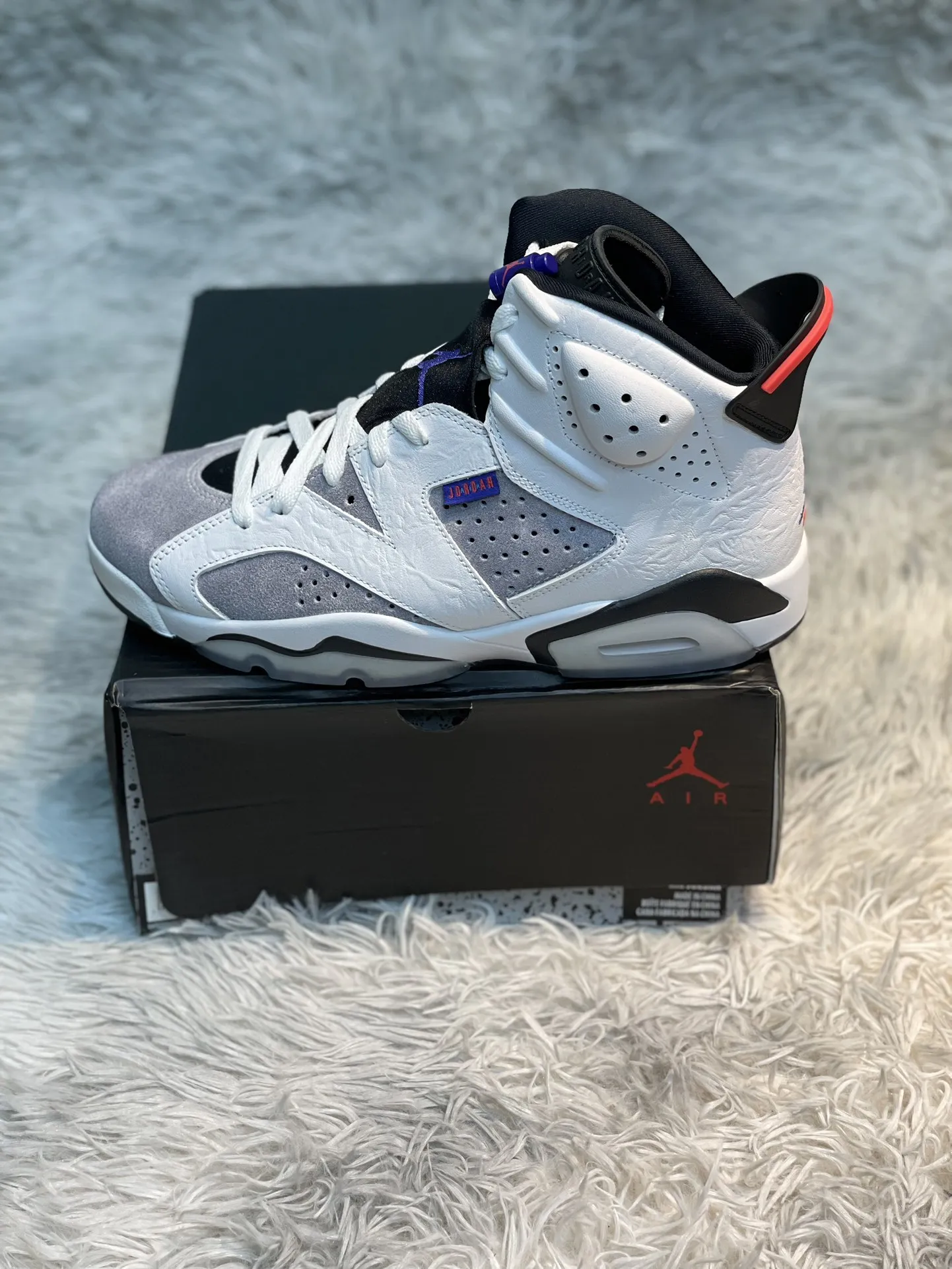 Breathable Nike Air Jordan 6 Flint – White Purple Grey – High Top Rep Shoes with High Quality Replica Design 1103
