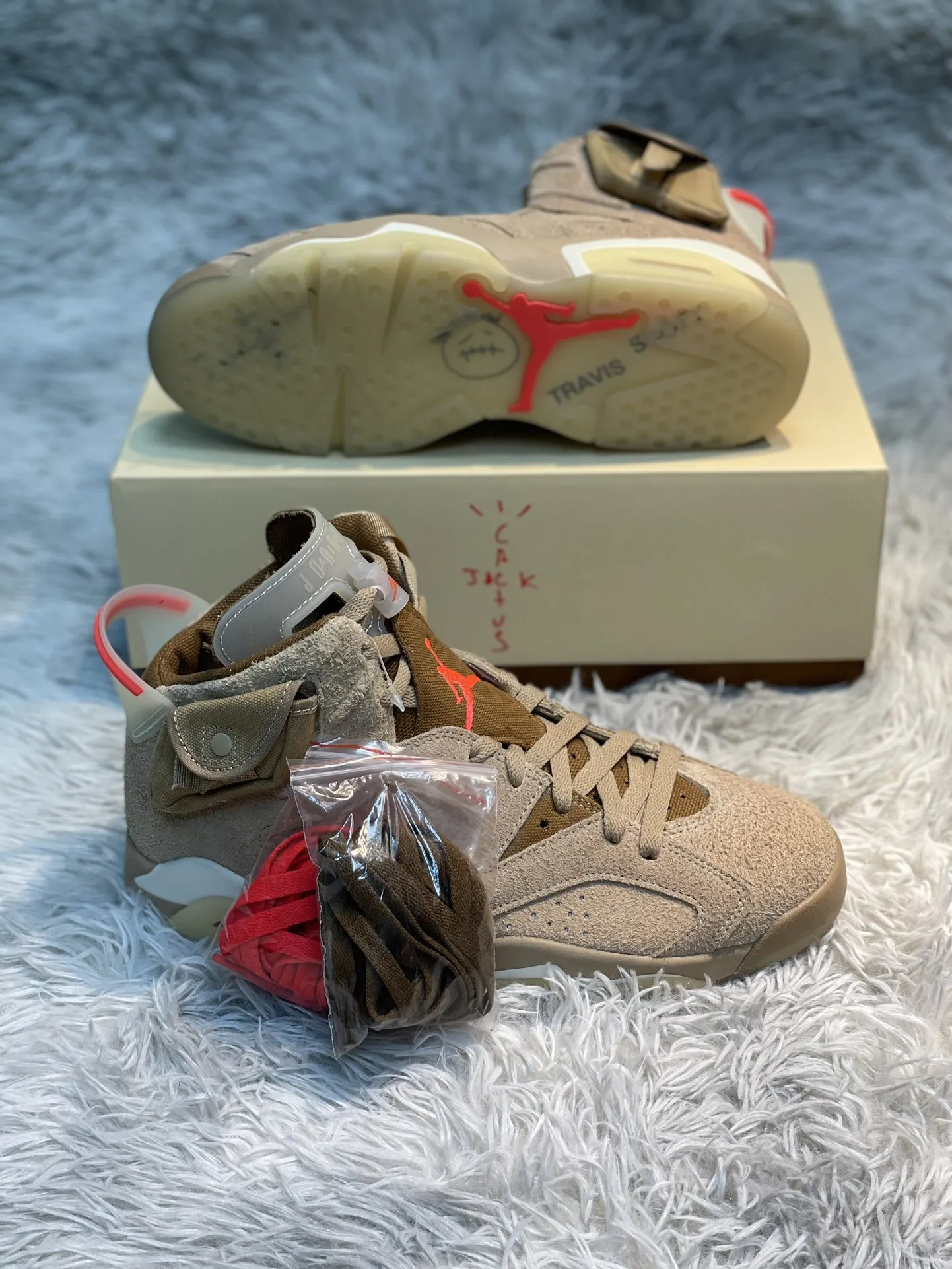Nike Air Jordan 6 Khaki Brown TS Collaboration High-Top Sneakers –  Rep Shoes in Khaki Brown GoodFit 1113