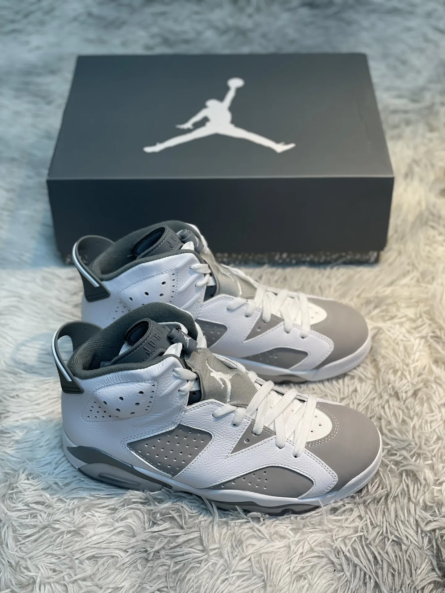 Minimalist Nike Air Jordan 6 Retro ‘Cool Grey’ High-Top Basketball Shoes – Grey White – High Quality Replica Shoes & Nike Replica 1105