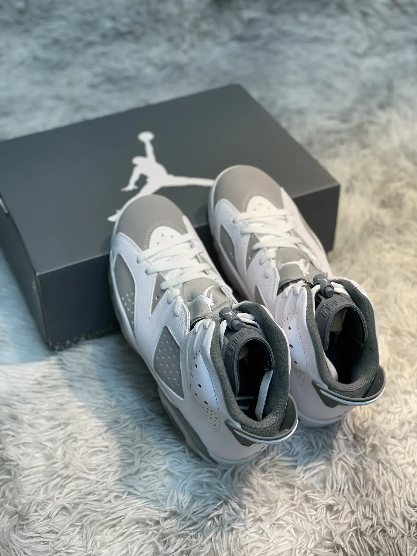 Minimalist Nike Air Jordan 6 Retro ‘Cool Grey’ High-Top Basketball Shoes – Grey White – High Quality Replica Shoes & Nike Replica 1105