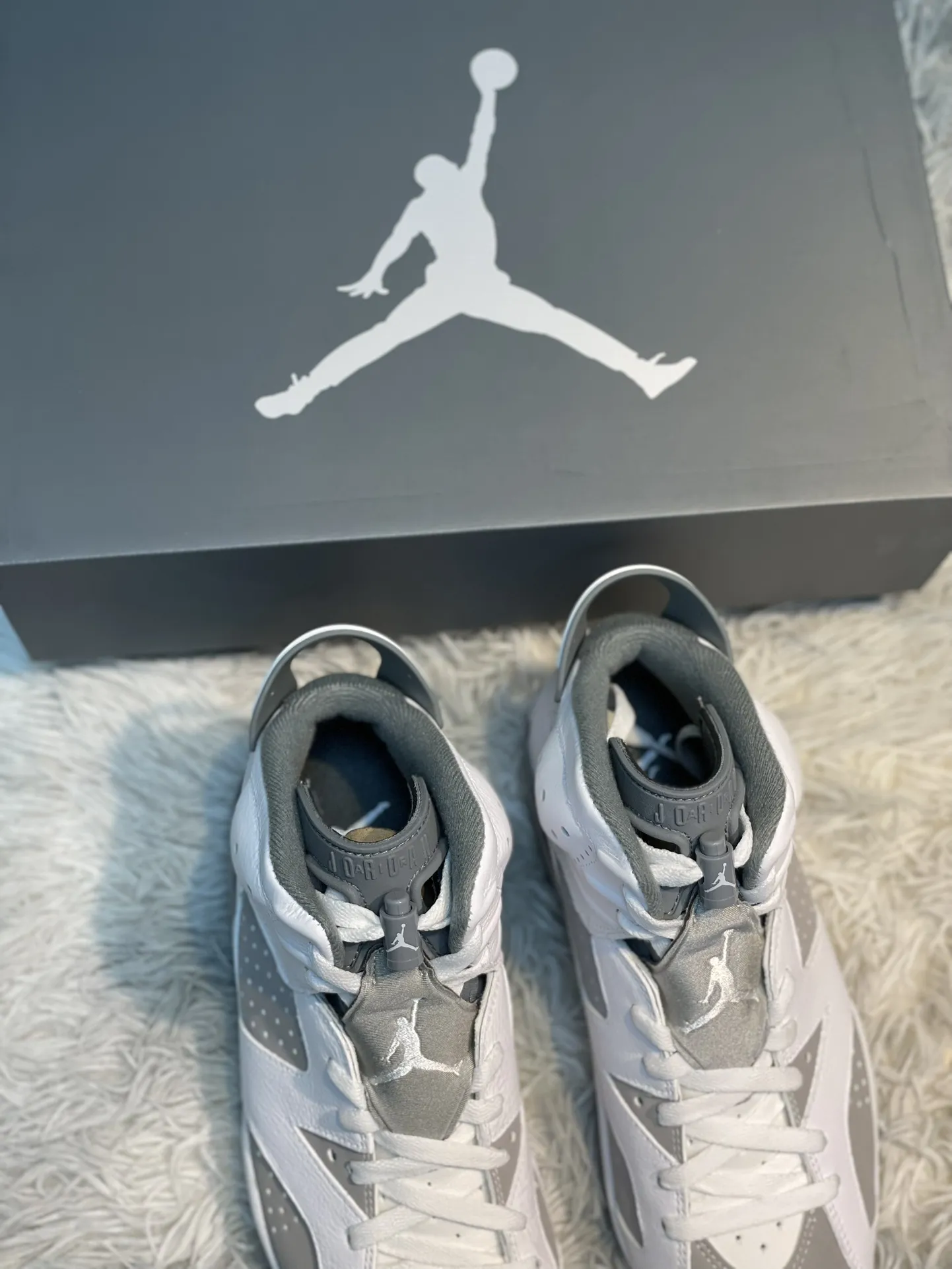 Minimalist Nike Air Jordan 6 Retro ‘Cool Grey’ High-Top Basketball Shoes – Grey White – High Quality Replica Shoes & Nike Replica 1105