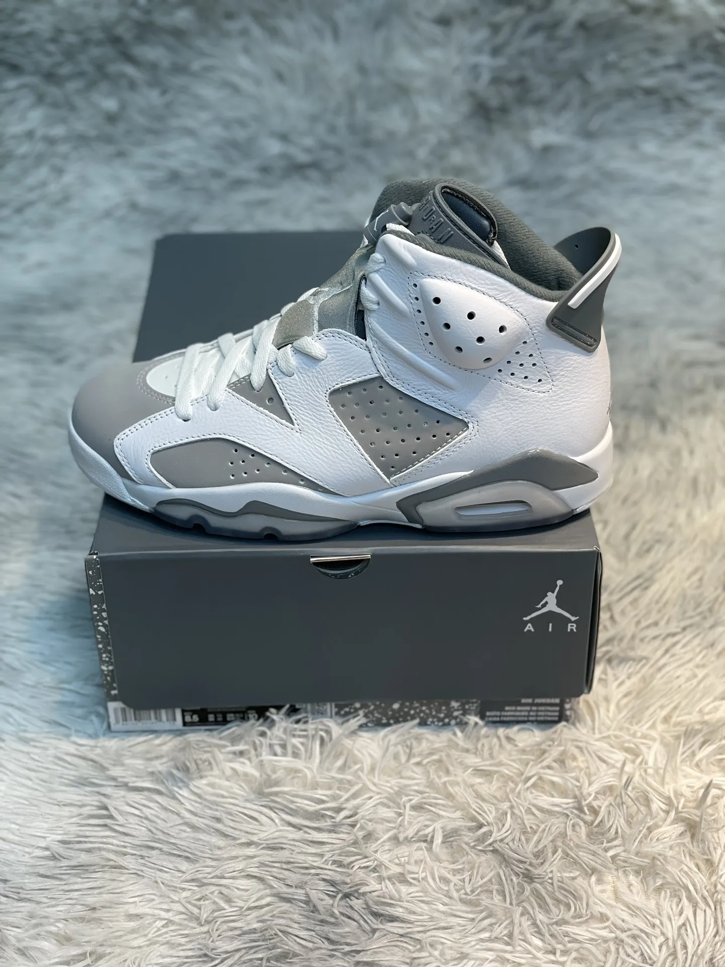 Minimalist Nike Air Jordan 6 Retro ‘Cool Grey’ High-Top Basketball Shoes – Grey White – High Quality Replica Shoes & Nike Replica 1105