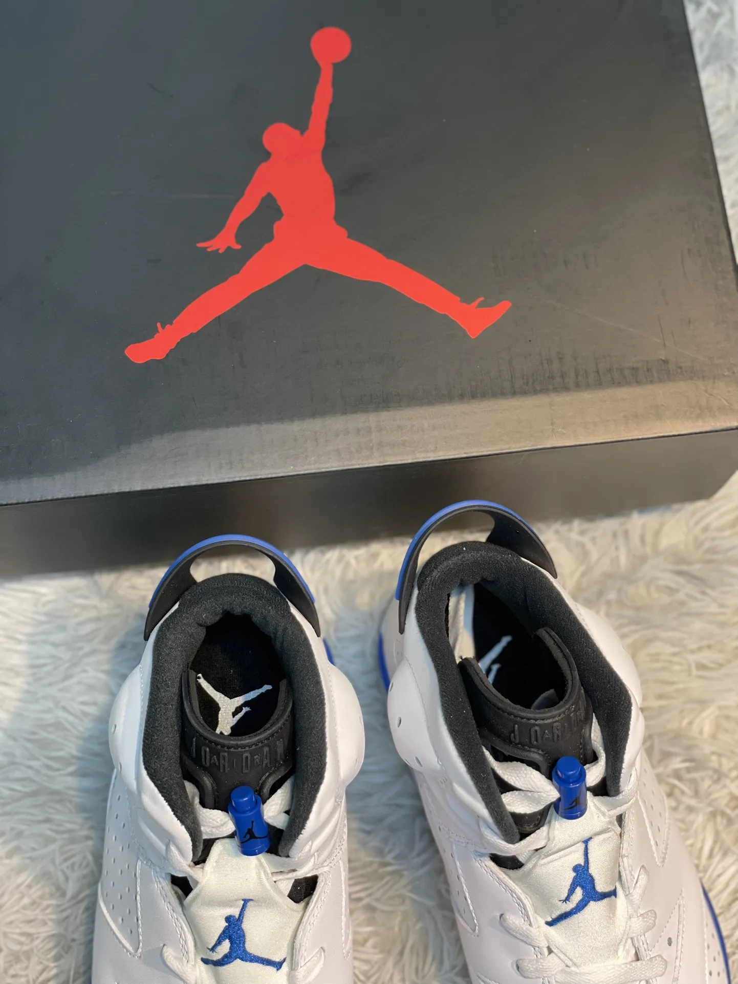 Refined Nike Air Jordan 6 Sport Blue – White Blue  Style Rep Shoes with High Quality Replica Finish 1104