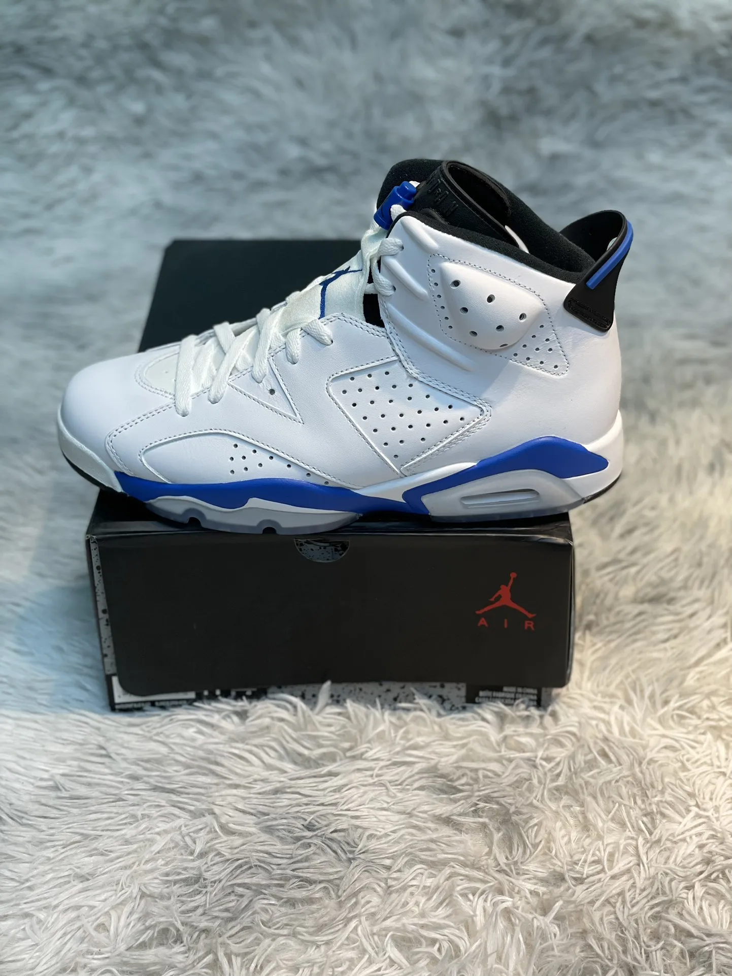 Refined Nike Air Jordan 6 Sport Blue – White Blue  Style Rep Shoes with High Quality Replica Finish 1104