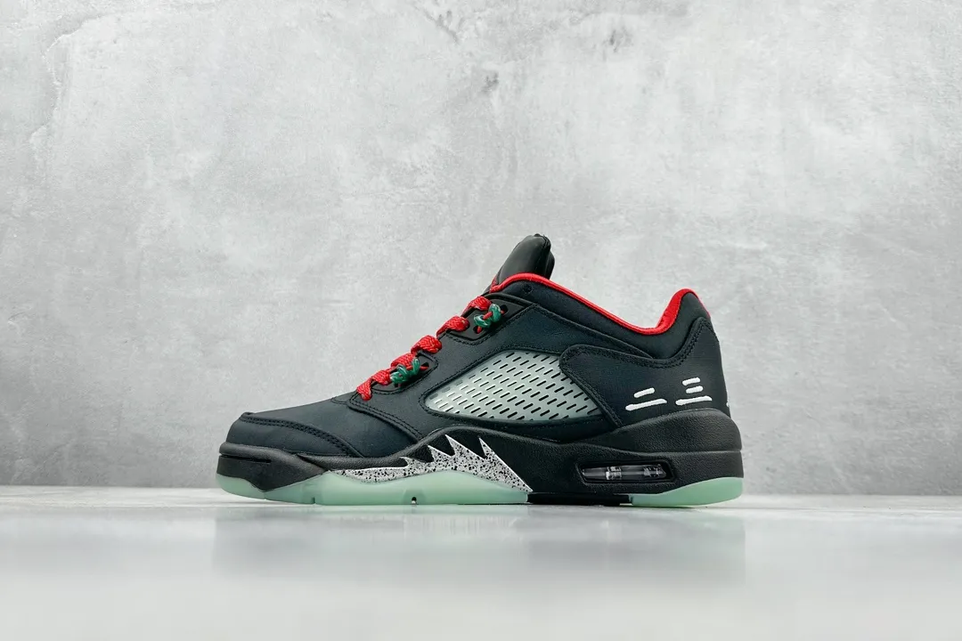 Sleek Nike Air Jordan AJ5 Retro Black Red Silk Low Top Sneakers – High Quality Rep Shoes DM4640- 1139
