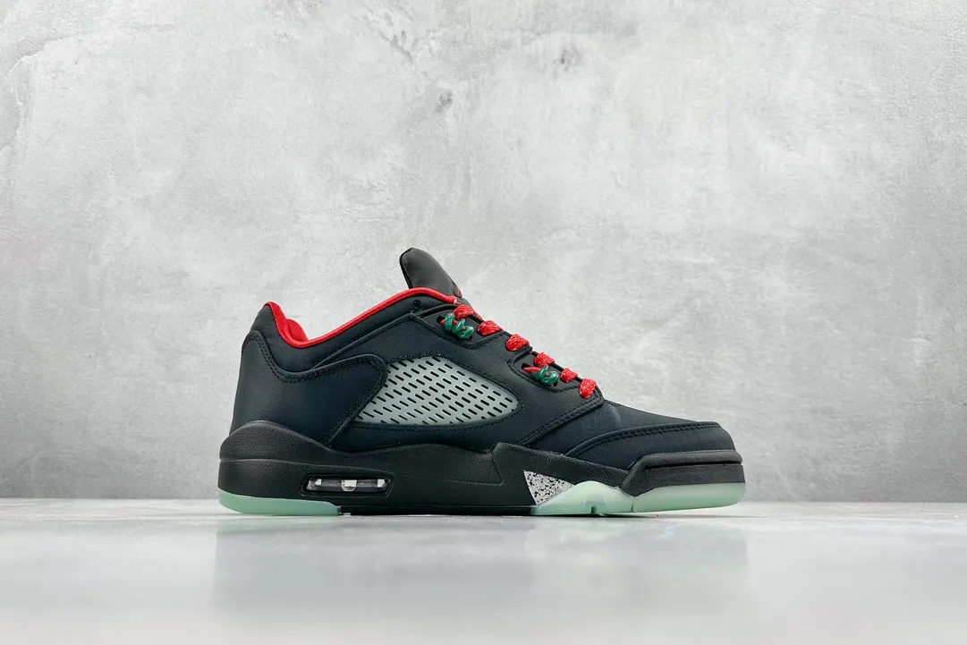 Sleek Nike Air Jordan AJ5 Retro Black Red Silk Low Top Sneakers – High Quality Rep Shoes DM4640- 1139