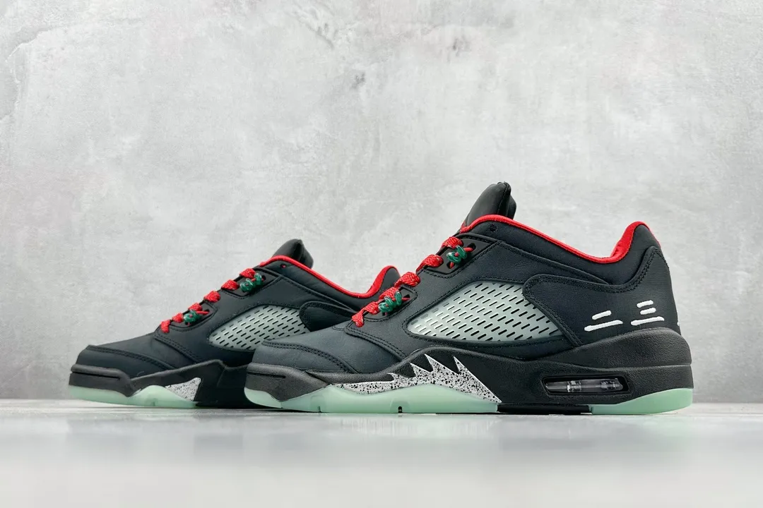 Sleek Nike Air Jordan AJ5 Retro Black Red Silk Low Top Sneakers – High Quality Rep Shoes DM4640- 1139