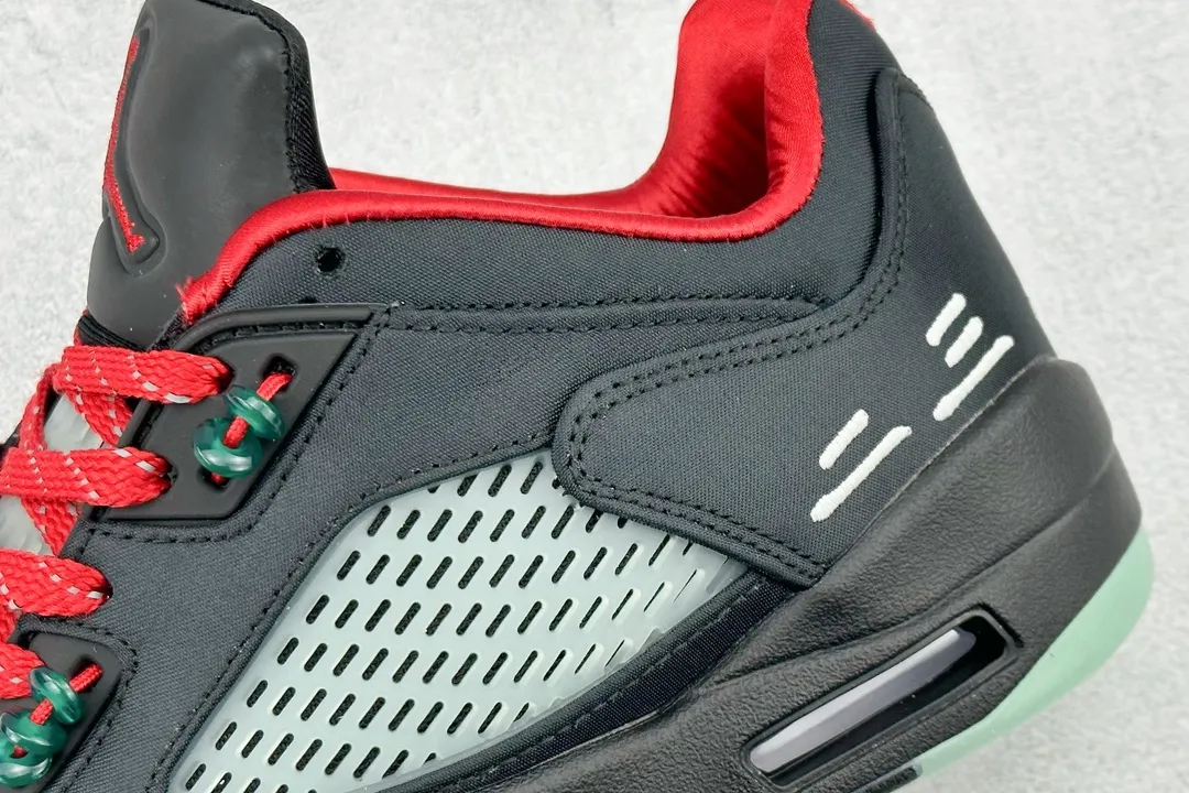 Sleek Nike Air Jordan AJ5 Retro Black Red Silk Low Top Sneakers – High Quality Rep Shoes DM4640- 1139