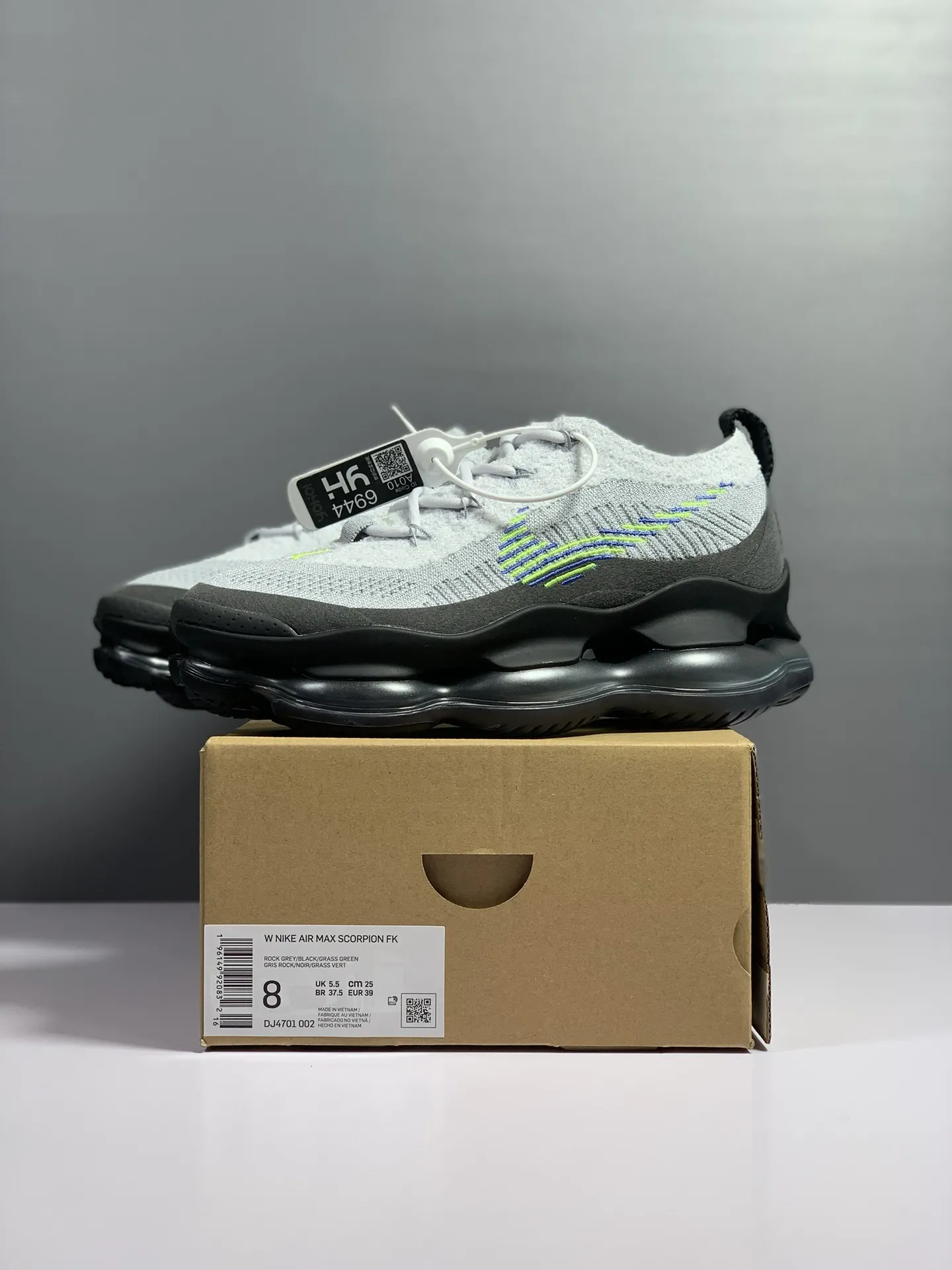 Modern Nike Air Max Scorpion Flyknit Grey White –  Rep Shoes & Replica Sneakers 1376