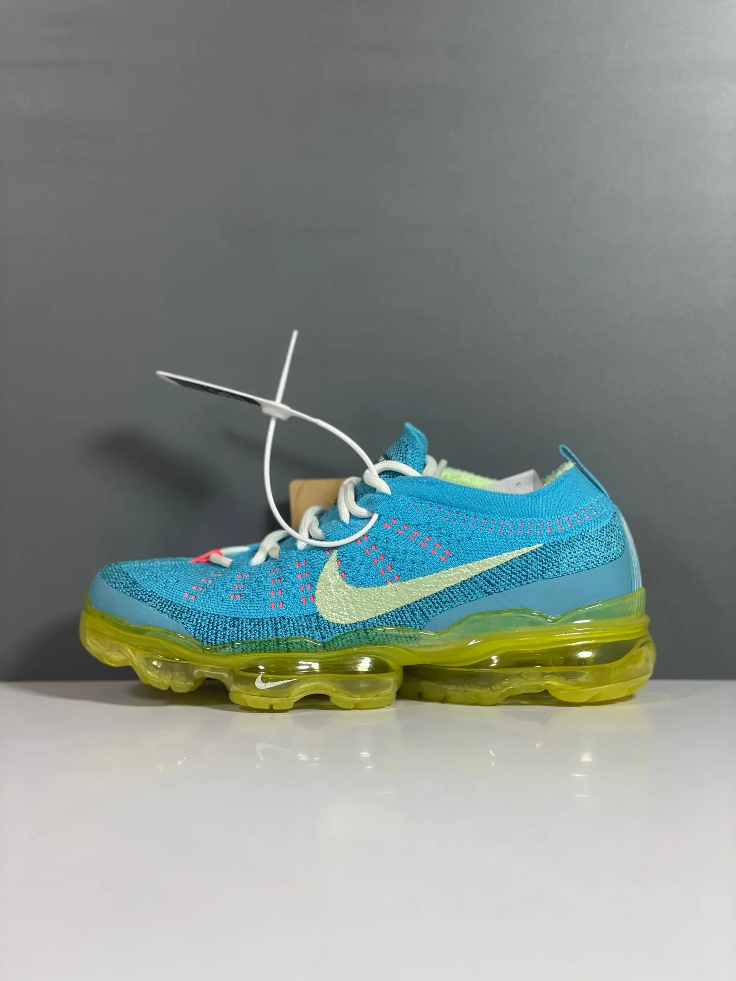 Nike Air VaporMax Flyknit Blue Yellow Low Top Rep Shoes Replica Sneakers Youthful 1349