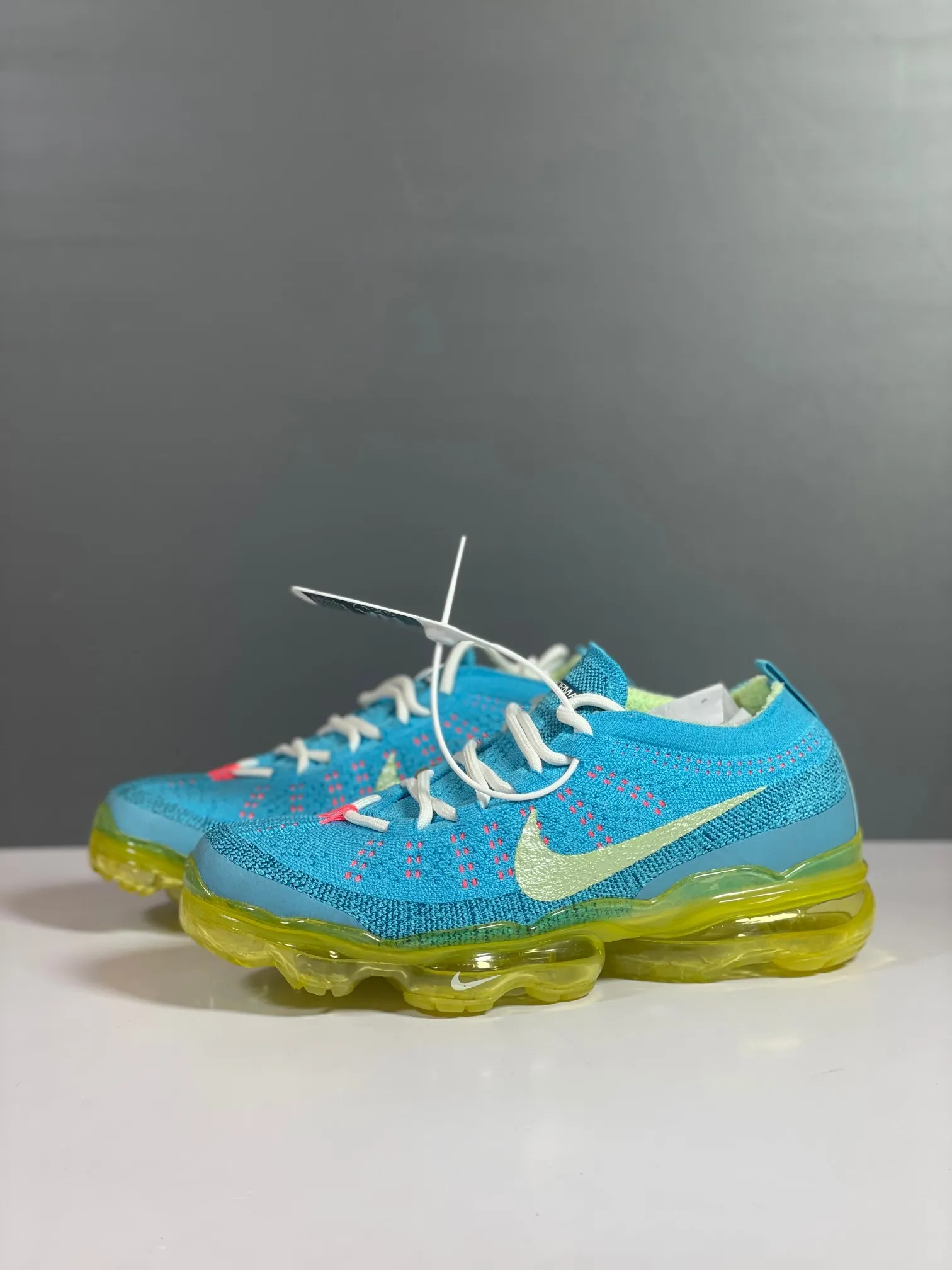 Nike Air VaporMax Flyknit Blue Yellow Low Top Rep Shoes Replica Sneakers Youthful 1349
