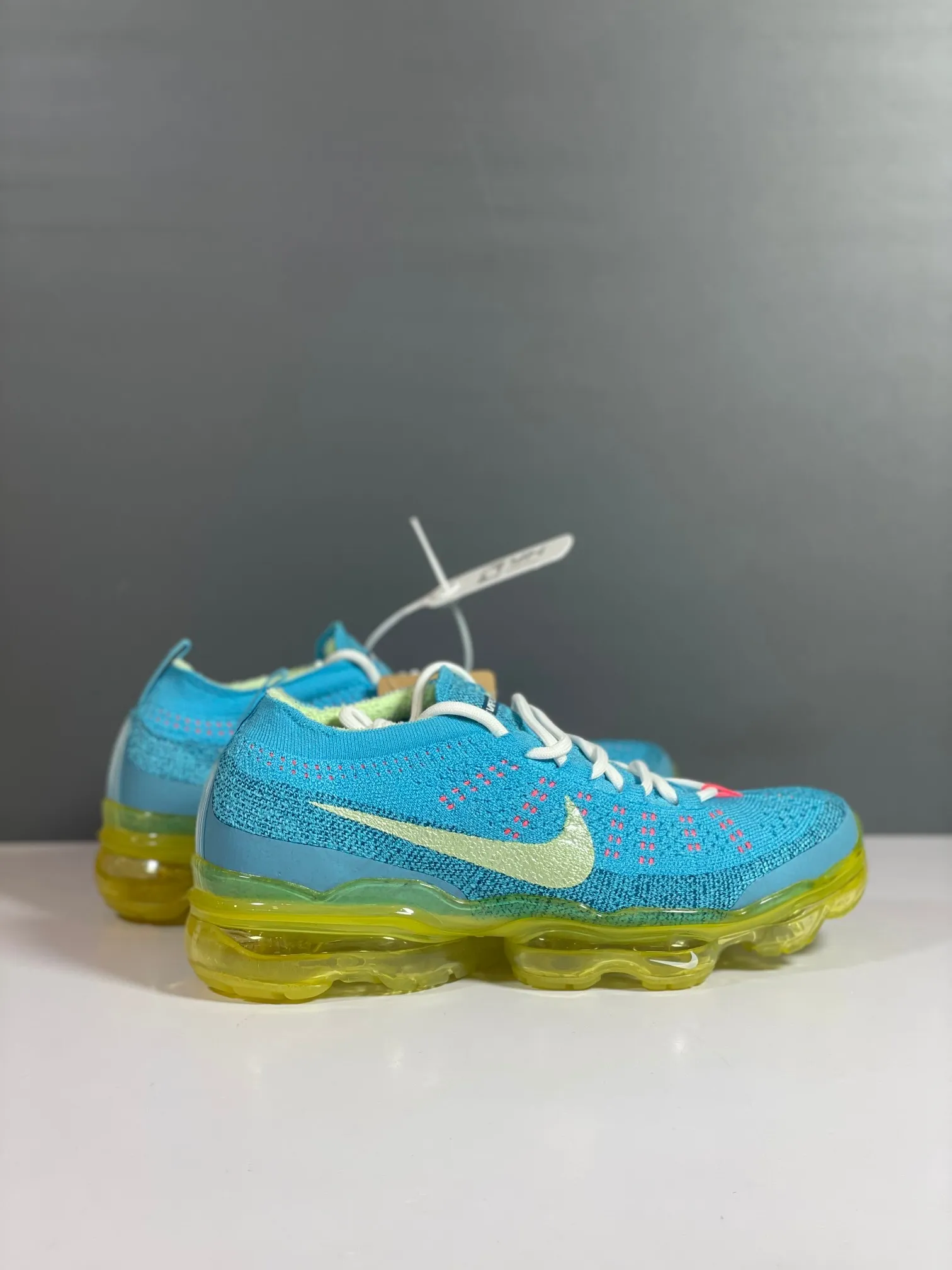 Nike Air VaporMax Flyknit Blue Yellow Low Top Rep Shoes Replica Sneakers Youthful 1349