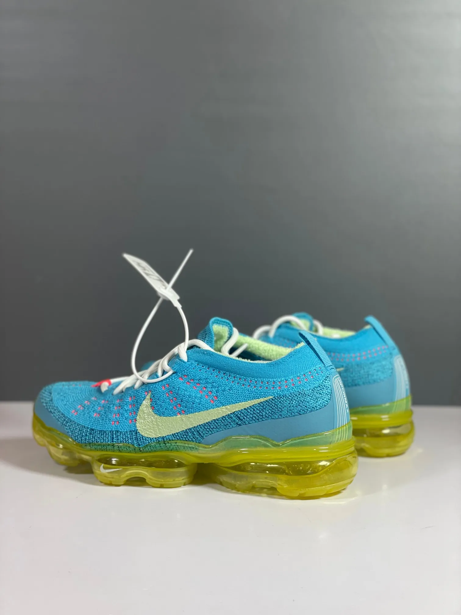 Nike Air VaporMax Flyknit Blue Yellow Low Top Rep Shoes Replica Sneakers Youthful 1349